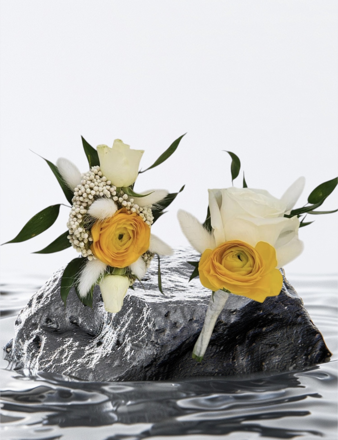 Yellow and White Floral Boutonnieres