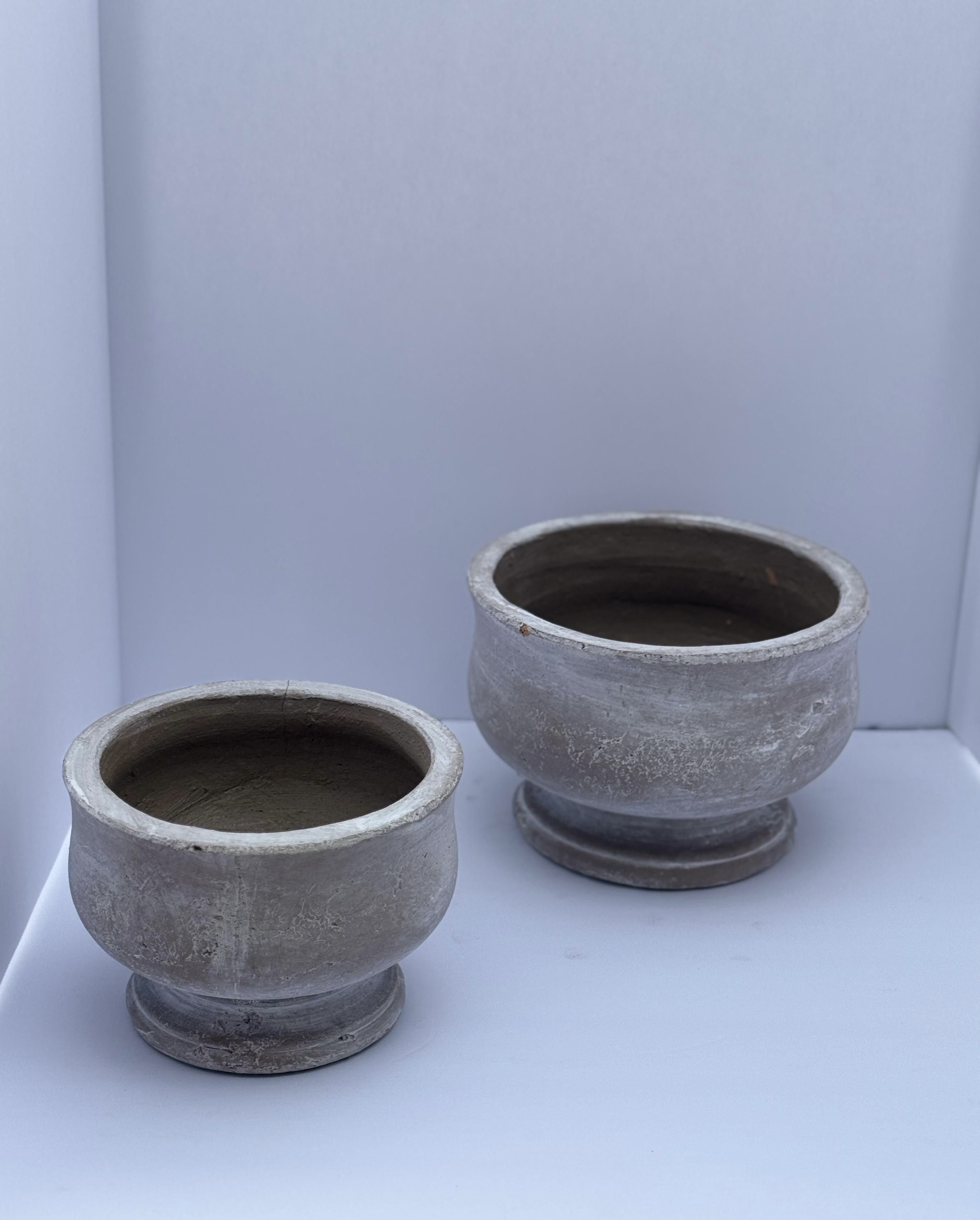Set of rustic ceramic plant pots