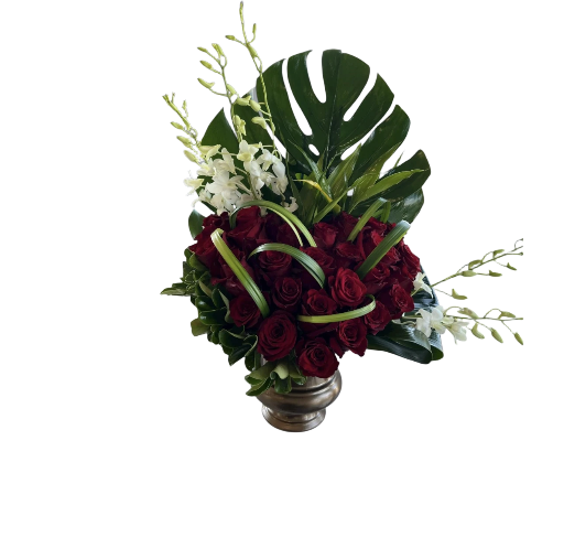 Elegant Rose and Orchid Flower Arrangement