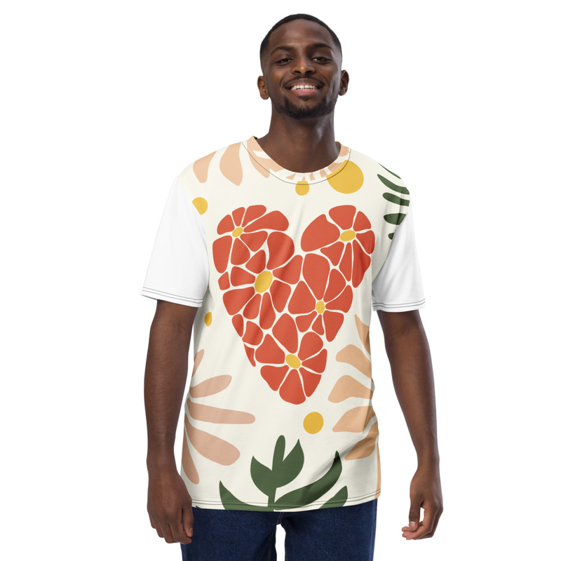 T-shirt cœur fleuri