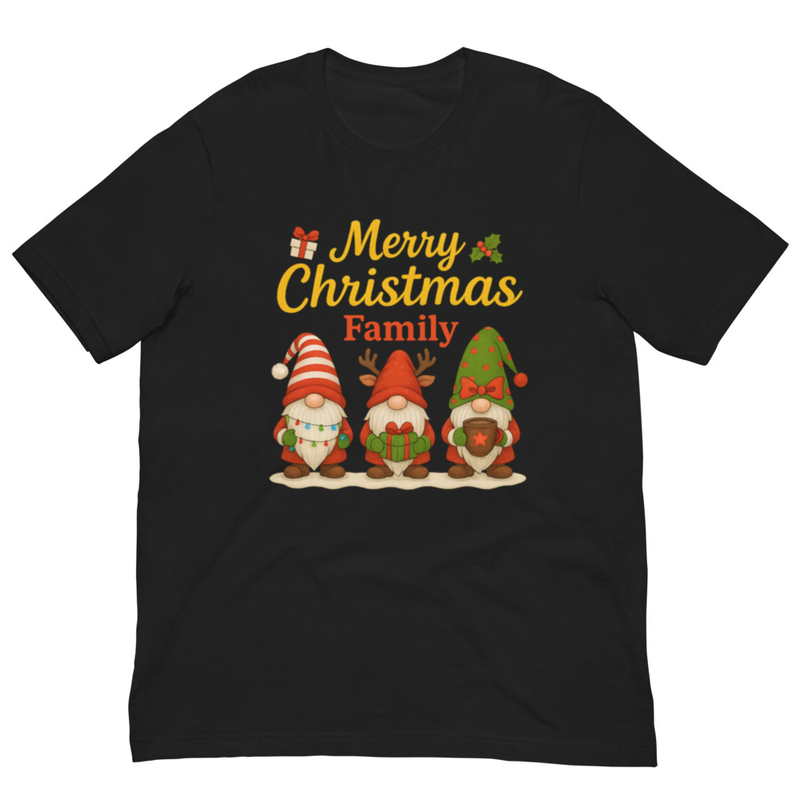 T-shirt "Joyeux Noël Famille" | Haut de Fête Assorti pour Séance Photo