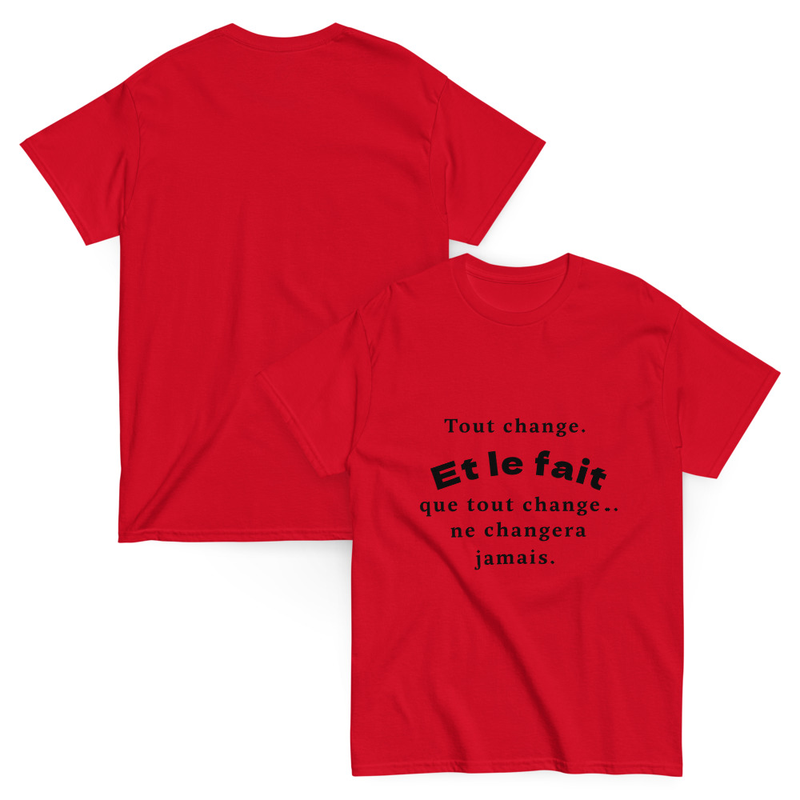 T-shirt à citation Unisex classic | Tout change. Et le fait que tout change… ne changera jamais.
