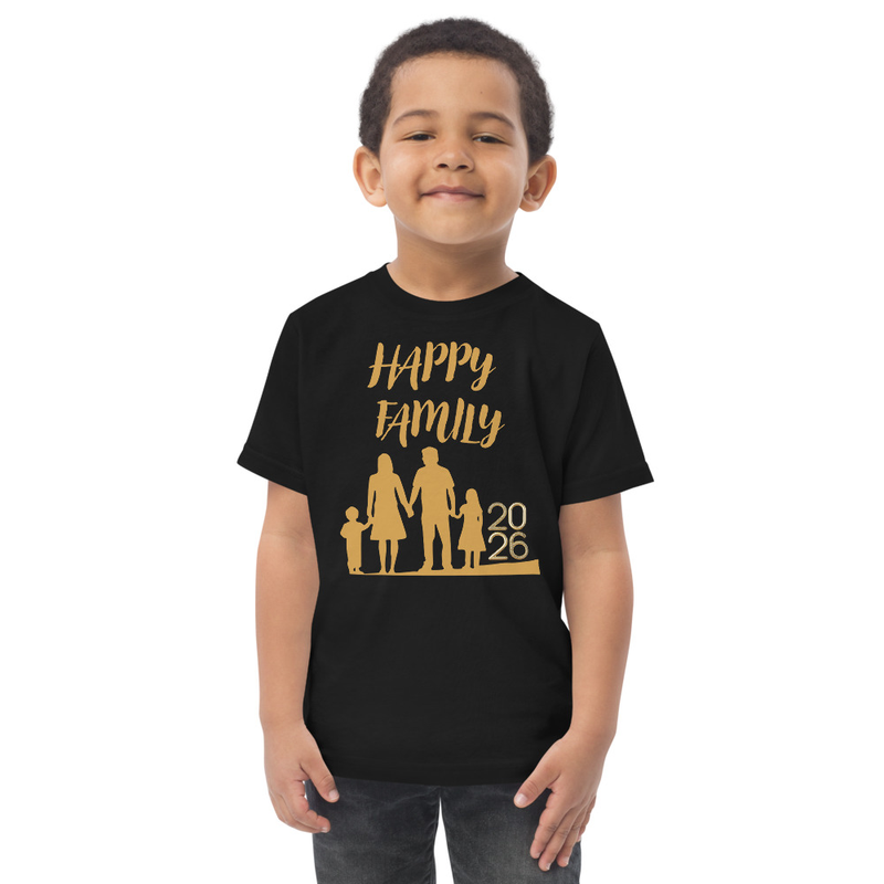 T-shirt "Happy Family 2026" – Ensemble, en or pour la nouvelle année ! kids 2 à 6 ans | Toddler jersey   