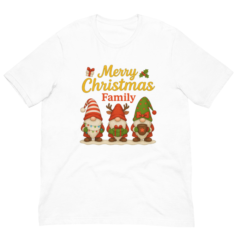 T-shirt "Joyeux Noël Famille" | Haut de Fête Assorti pour Séance Photo