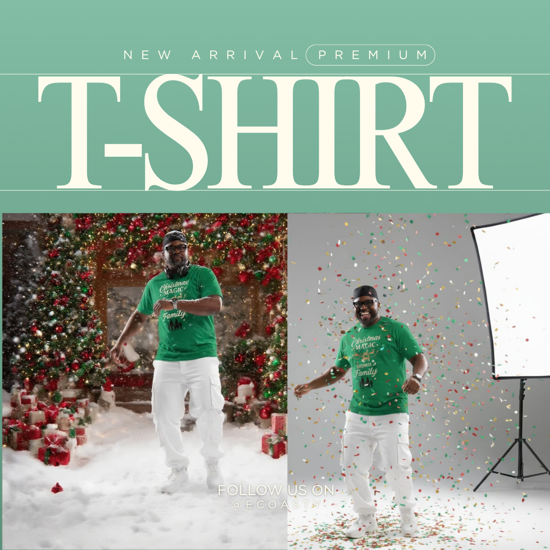 T-shirt Famille Noël 2025 – « La Magie de Noël Est Dans Notre Famille » ???? | Tenue Assortie Unisexe Vert pour Adultes & Enfants | Look de Fête Viral !