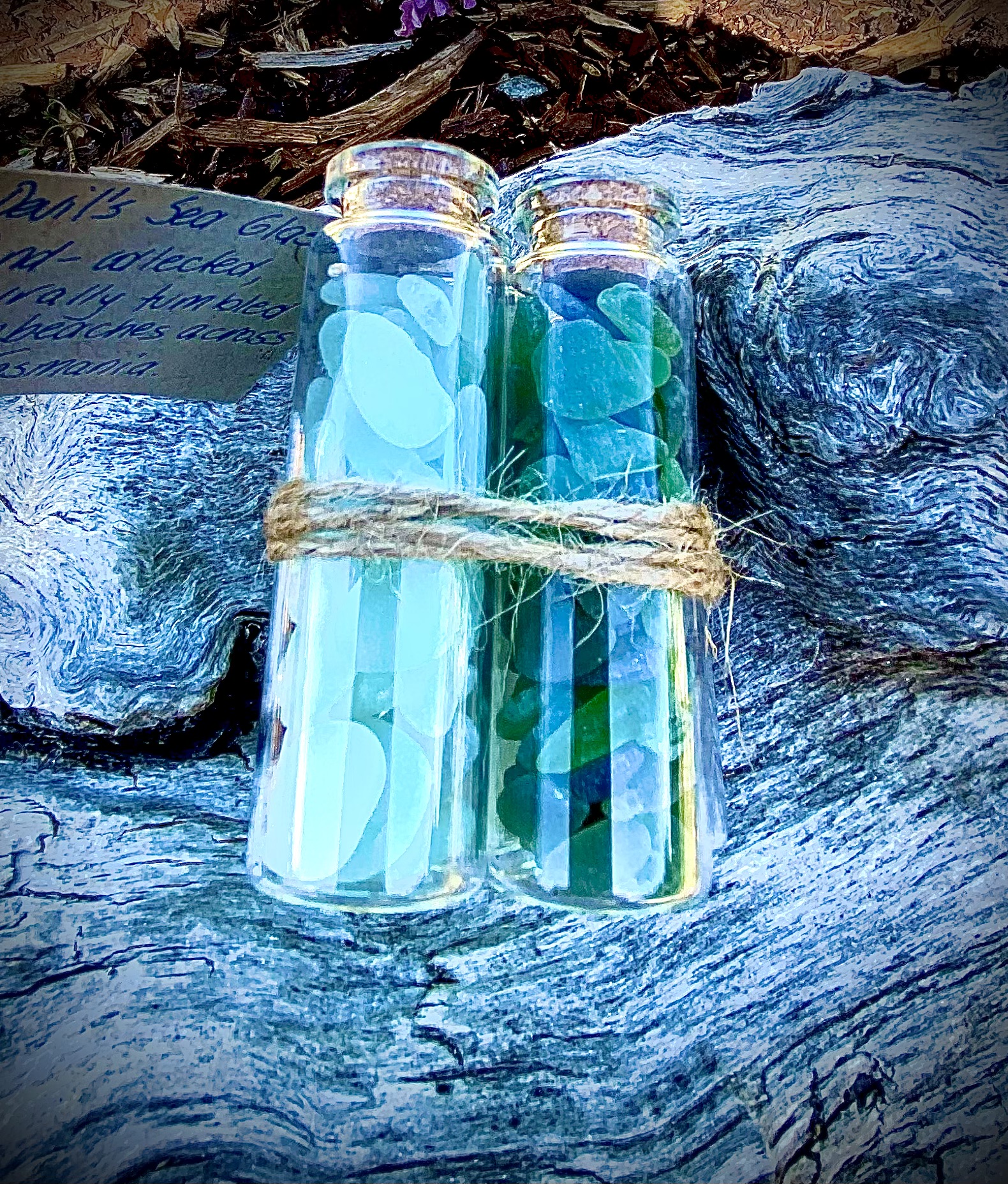 Sea Glass in glass test tubes