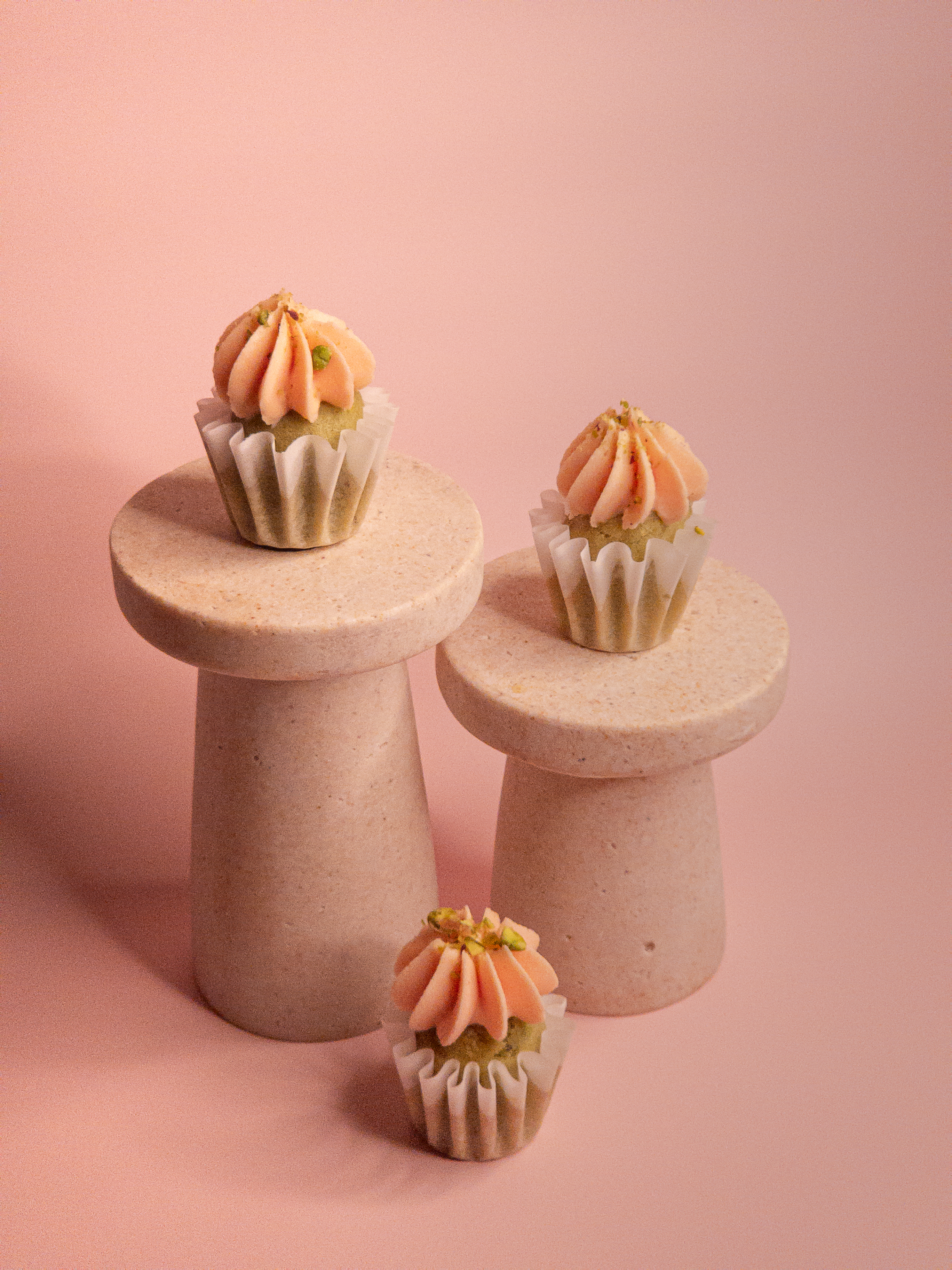 Rose Pistachio Mini Cupcakes