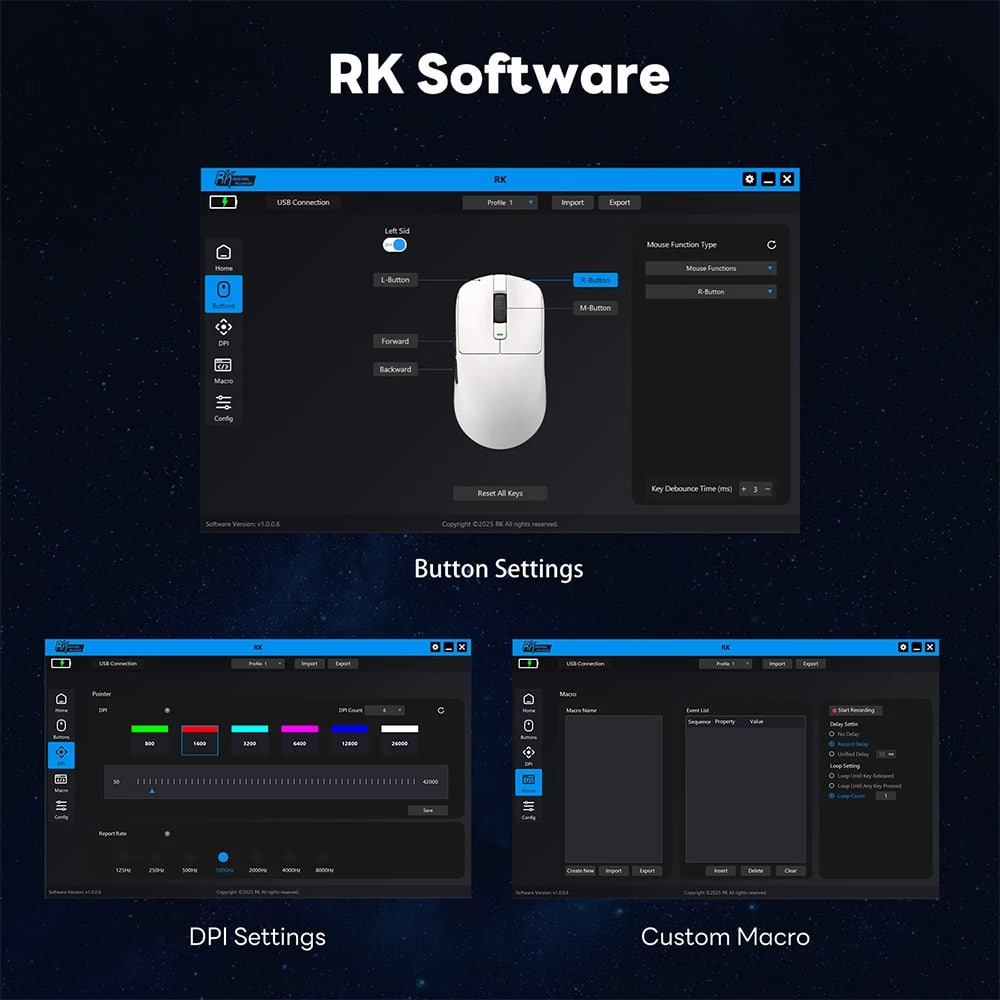 Royal Kludge RK M3 8k 8000Hz Mouse For PC Laptop Gaming