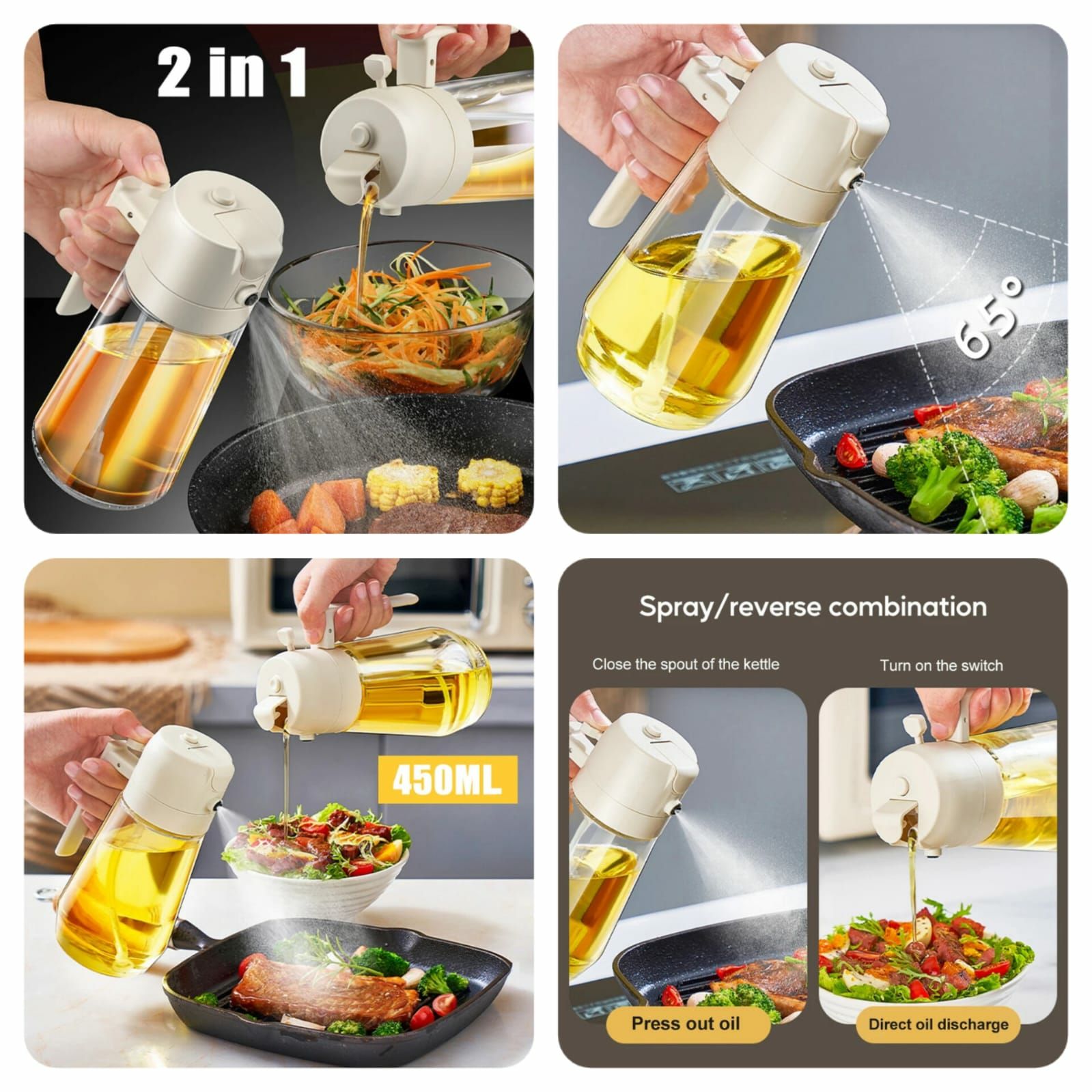 Imported 2-in-1 Oil Spray Jug and Dispenser 🫒✨