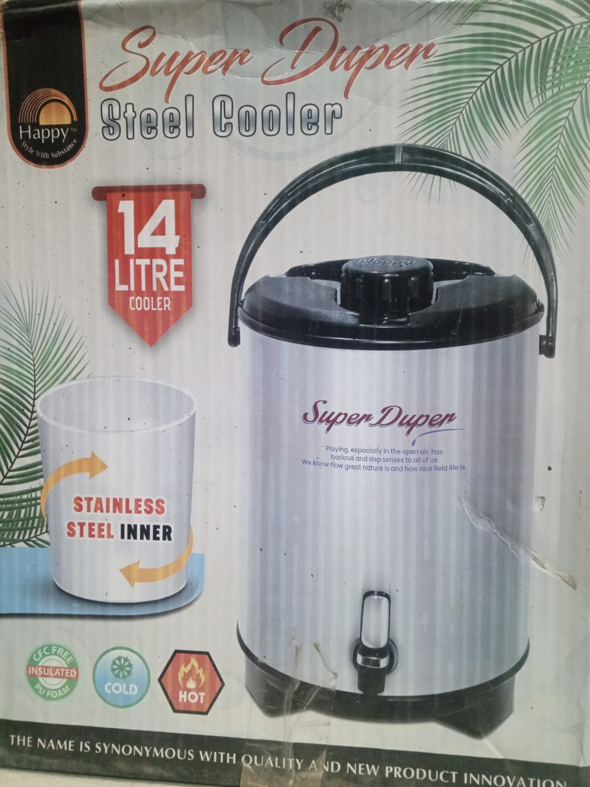 Super Duper 14 Litre Stainless Steel Water Cooler – Insulated Hot & Cold Beverage Dispenser with Steel Inner Tank