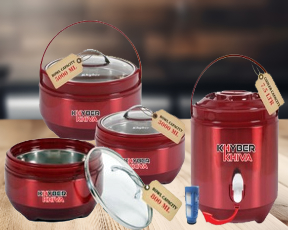 Khyber Khiva Stainless Steel Food Storage Containers Set with Airtight Lids – Durable Kitchen Canisters for Dry Fruits, Snacks, Sugar, Tea & Coffee