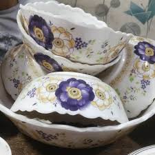 Elegant Floral melamine Soup Bowls Set – Premium Porcelain Tableware for Home & Dining”