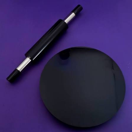 Premium acrylic Rolling Pin with Round Dough Board & Storage Stand – Durable Kitchen Baking & Roti Making Set