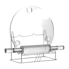 Premium Wooden Rolling Pin with Round Dough Board & Storage Stand – Durable Kitchen Baking & Roti Making Set