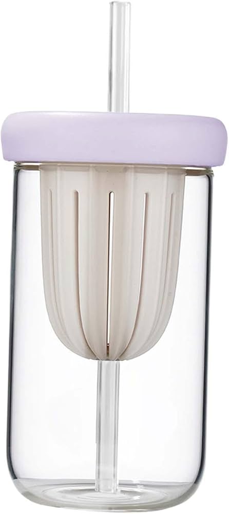 600ml Portable Manual Juicer Bottle – Fruit Juice Maker Cup with Built-in Strainer & Straw