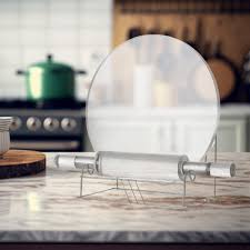 Premium Wooden Rolling Pin with Round Dough Board & Storage Stand – Durable Kitchen Baking & Roti Making Set