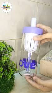 600ml Portable Manual Juicer Bottle – Fruit Juice Maker Cup with Built-in Strainer & Straw