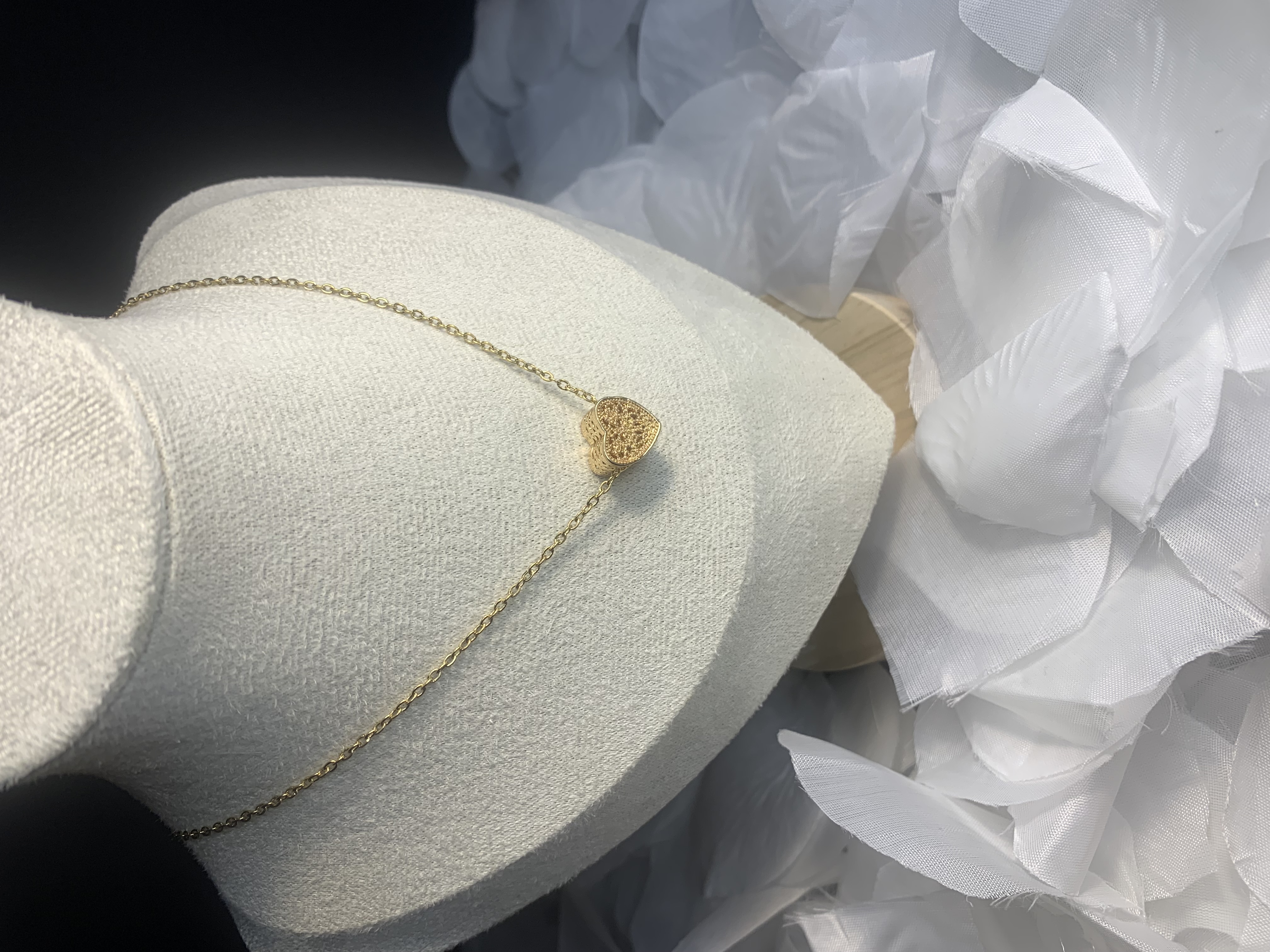 18K GOLD PLATED HEART PENDANT NECKLACE