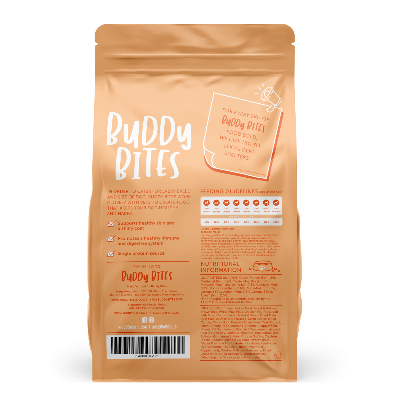 Buddy Bites Turkey &Sweet Potato (Orange)