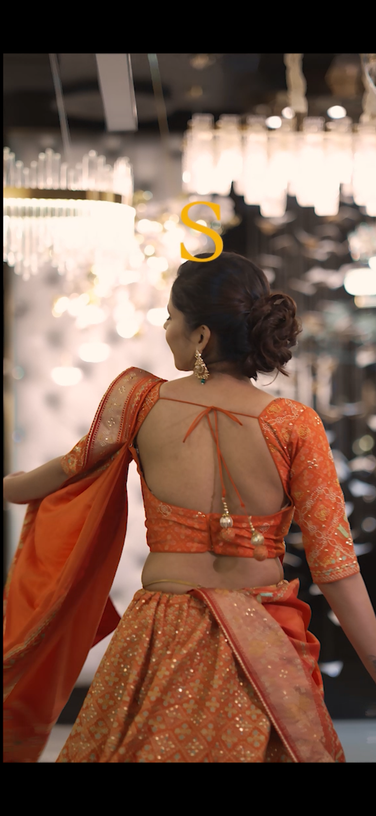 Orange Embroidered Lehenga
