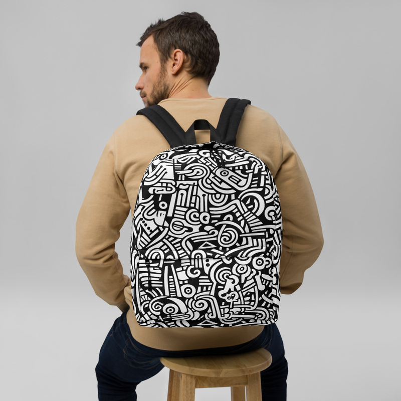 Abstract Doodle Graffiti Pattern DIY Color In Backpack