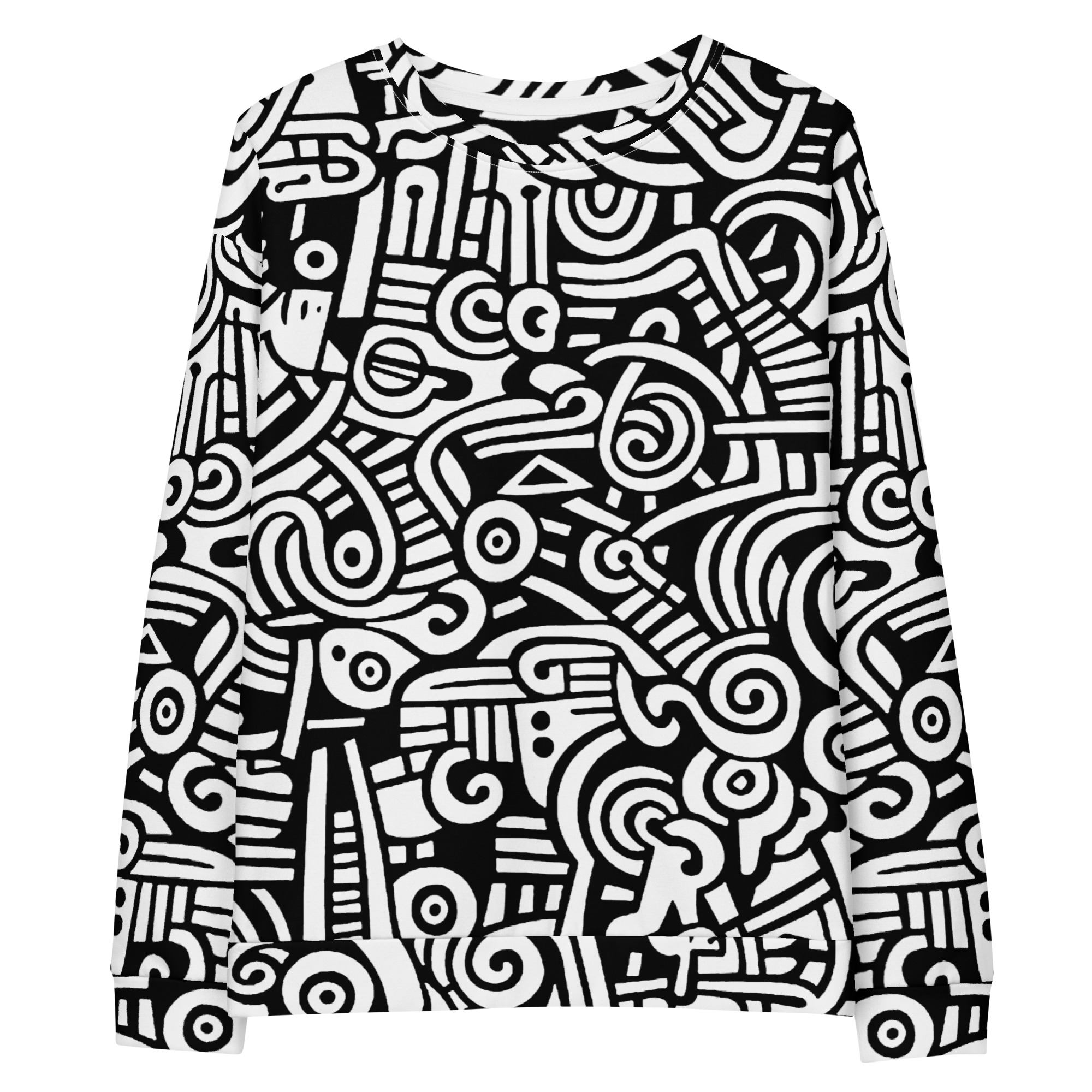 Abstract Doodle Graffiti Pattern DIY Color In Unisex Premium Cotton Sweatshirt 