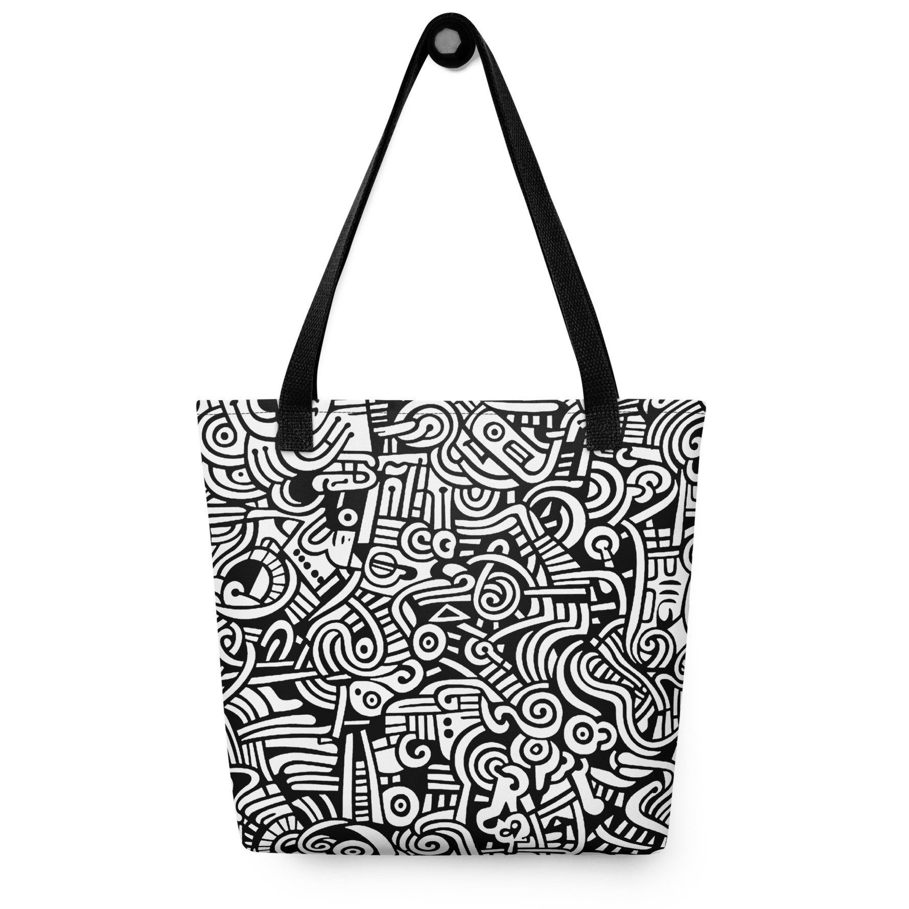Abstract Doodle Graffiti Pattern  DIY Color In Tote Bag