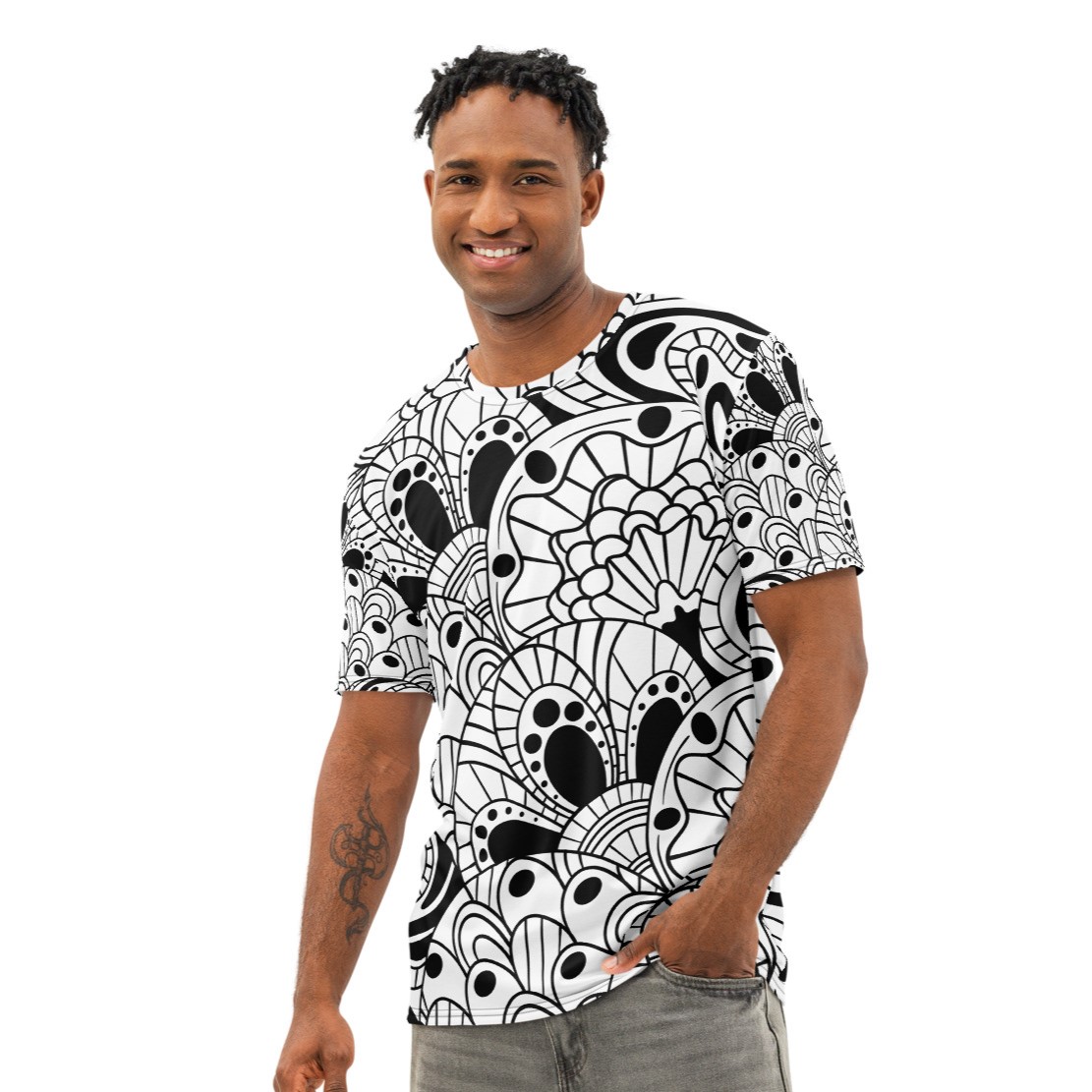 Abstract Pattern DIY Color In Men's Premium Cotton T-Shirt