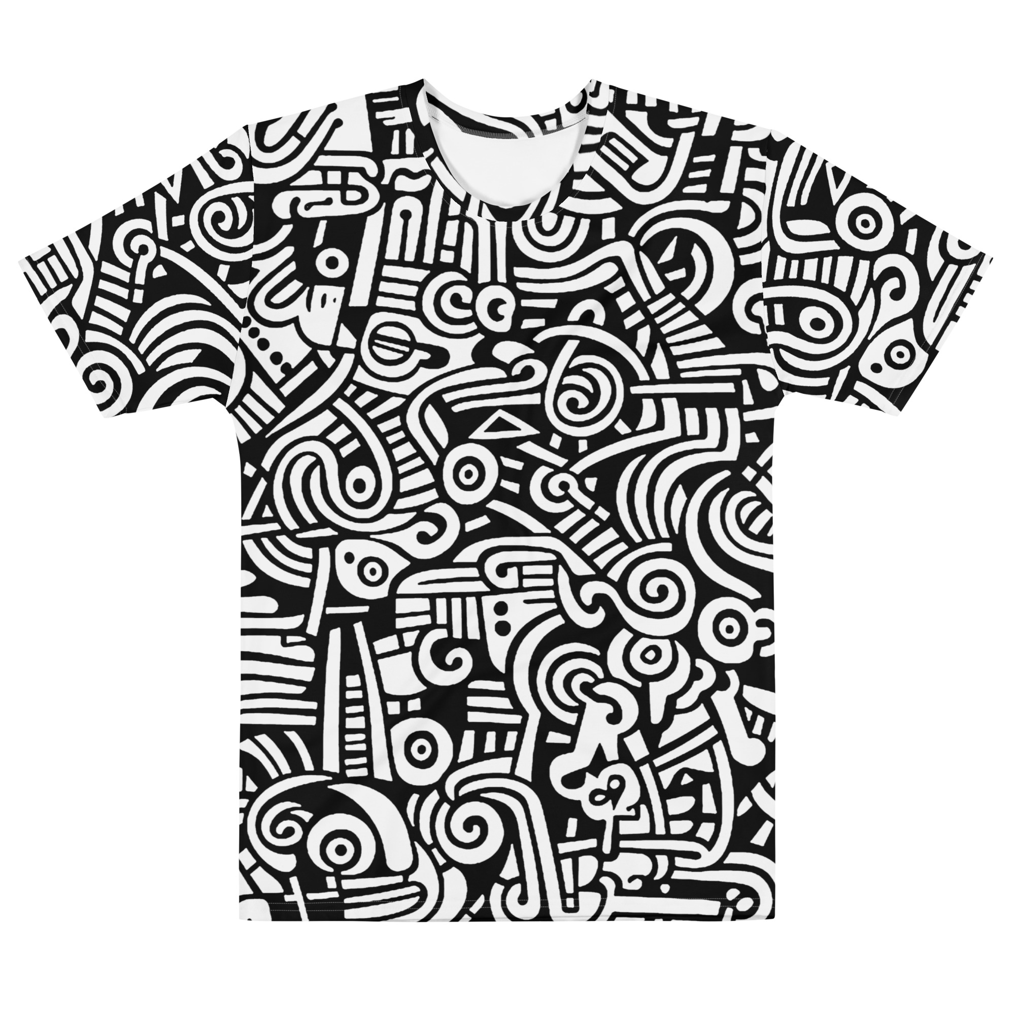 Abstract Doodle Graffiti Pattern DIY Color In Men's Premium Cotton T-Shirt