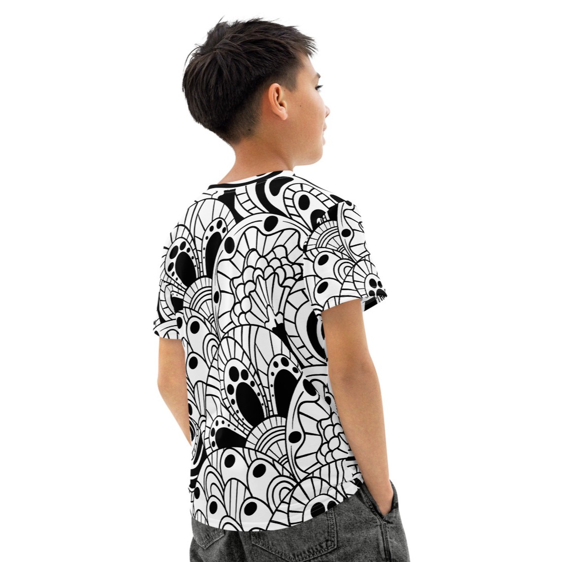 Abstract Pattern DIY Color In Youth Cotton Crew Neck T-shirt