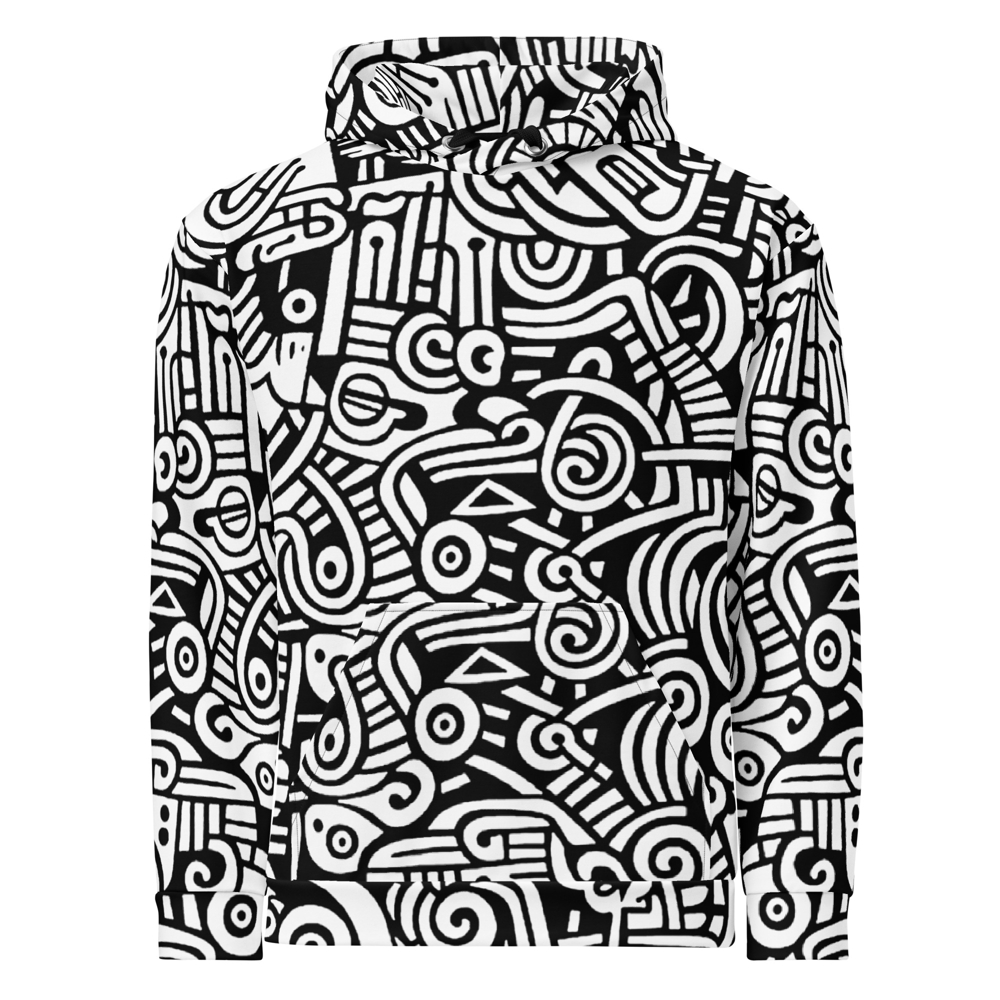 Abstract Doodle Graffiti Pattern DIY Color In Unisex Premium Cotton Hoodie
