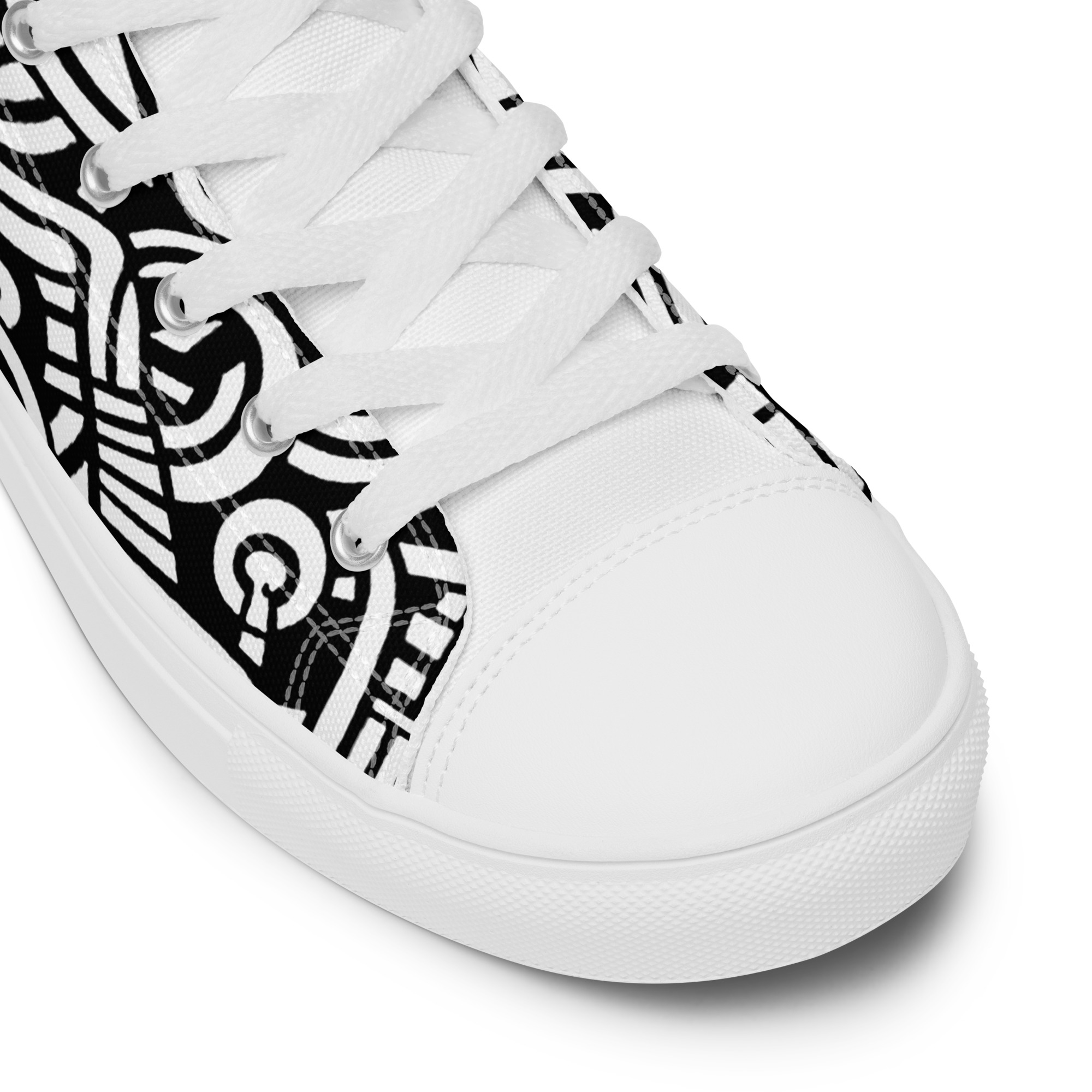Abstract Doodle Graffiti Pattern DIY Color In High Top Canvas Shoes