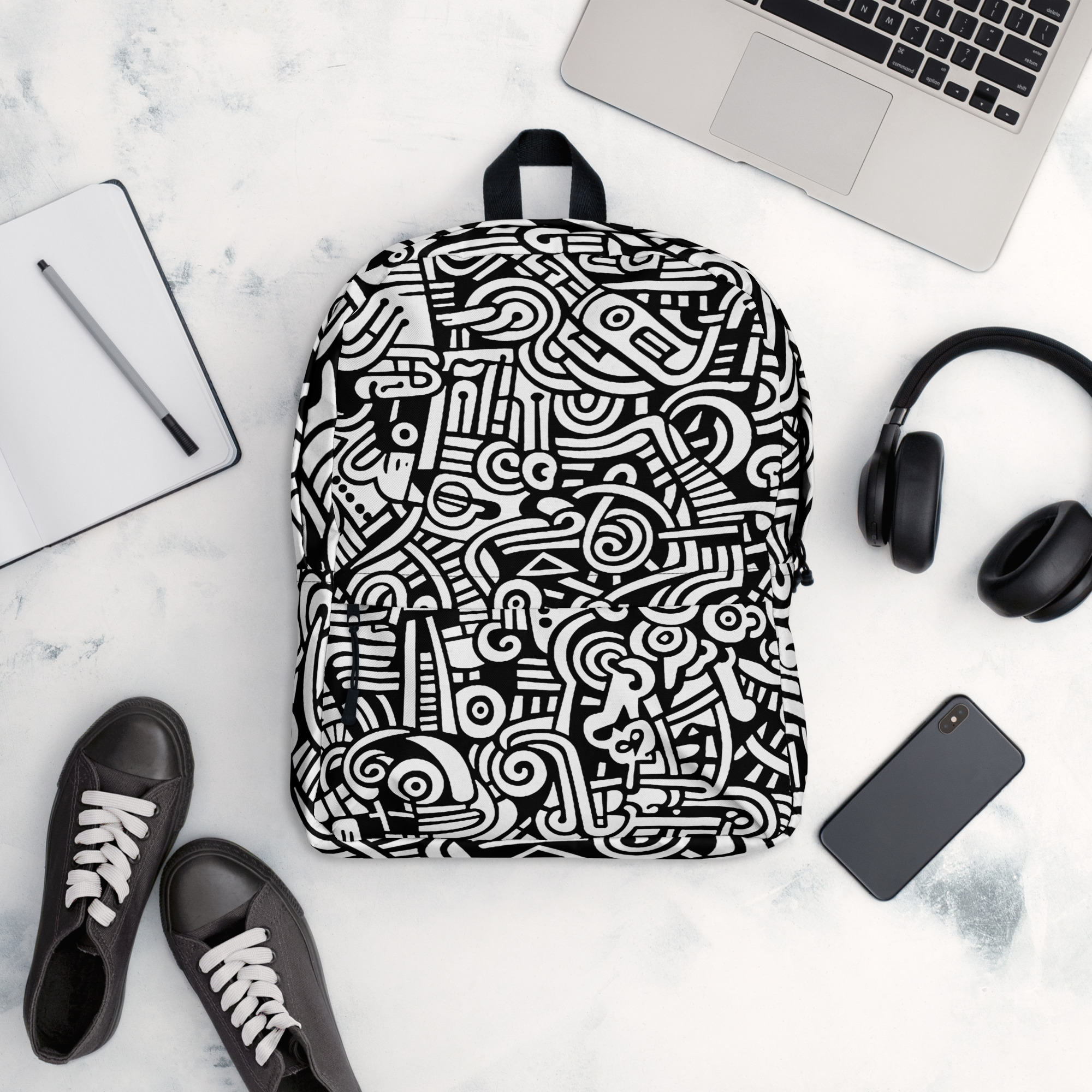 Abstract Doodle Graffiti Pattern DIY Color In Backpack