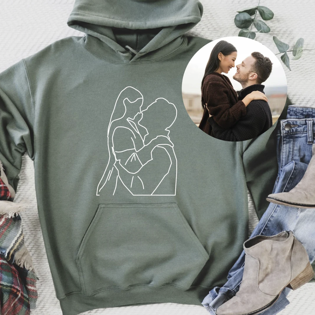 Couple Line Art Hoodie