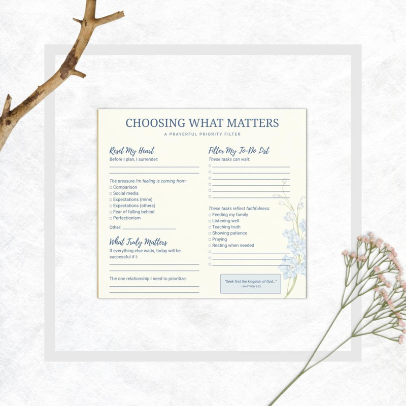 Choosing What Matters Notepad