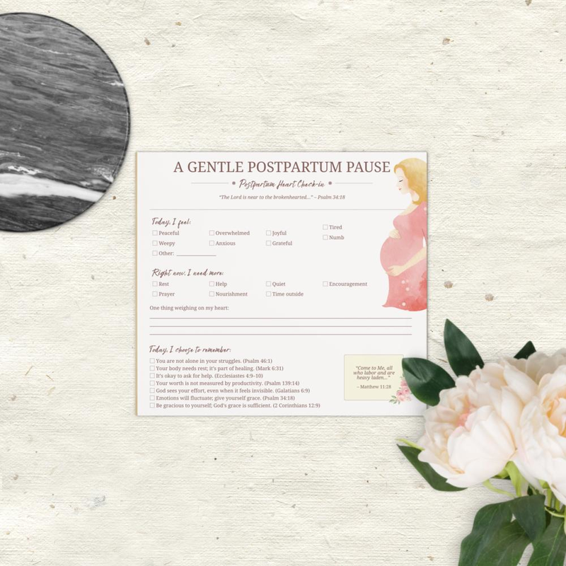 A Gentle Postpartum Pause Notepad