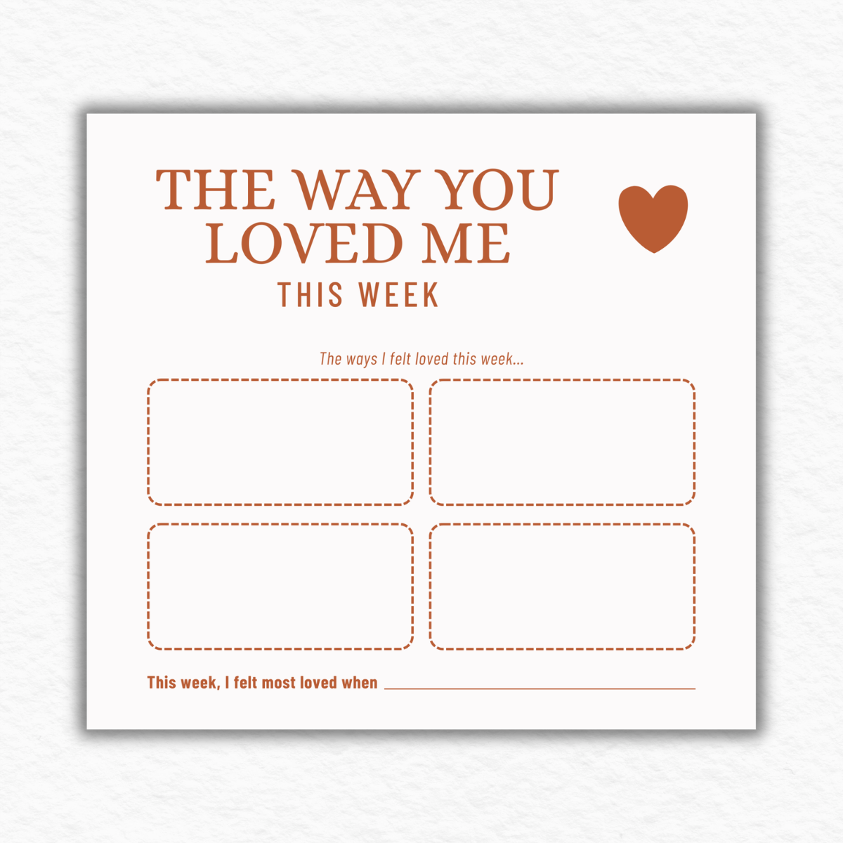 The Way You Loved Me This Week Notepad