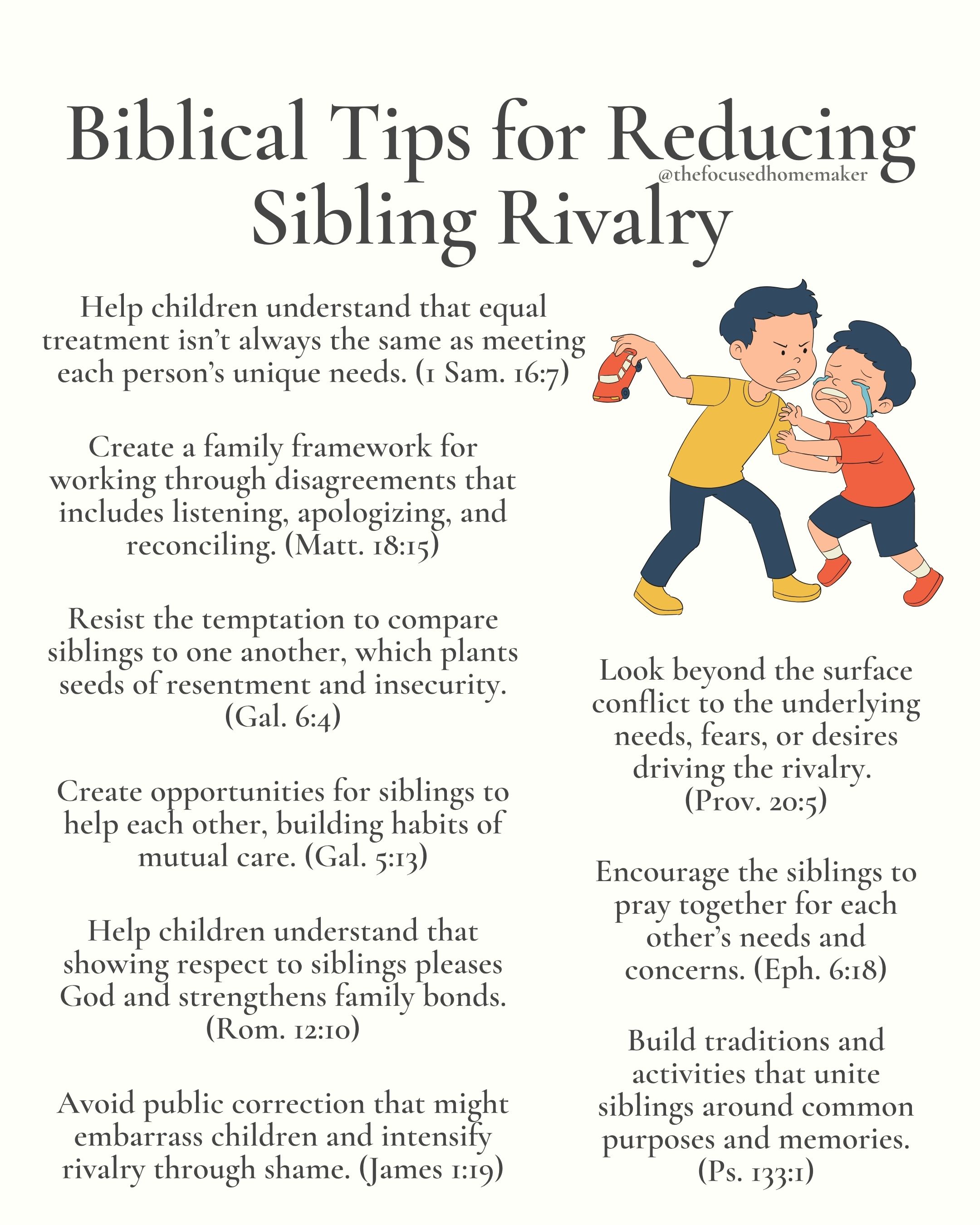 Biblical Tips for Reducing Sibling Rivalry