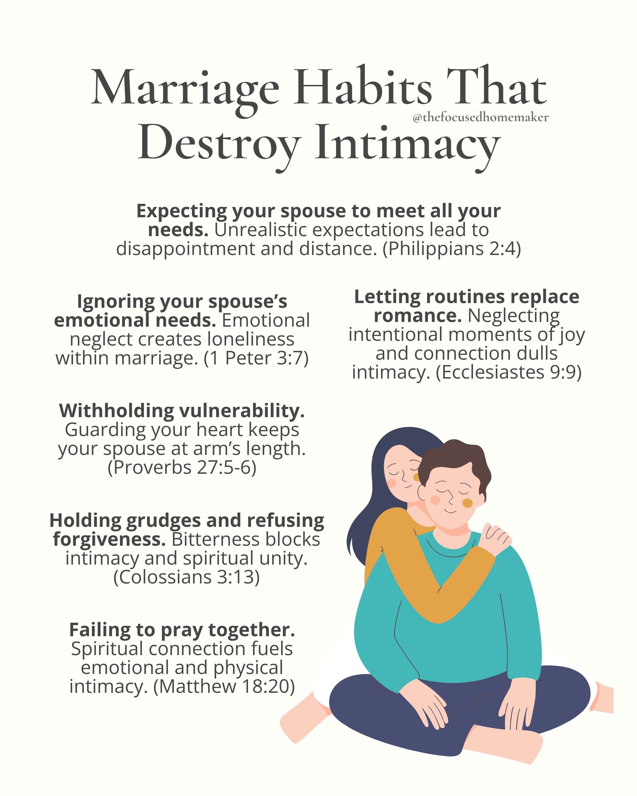 Marriage Habits That Destroy Intimacy