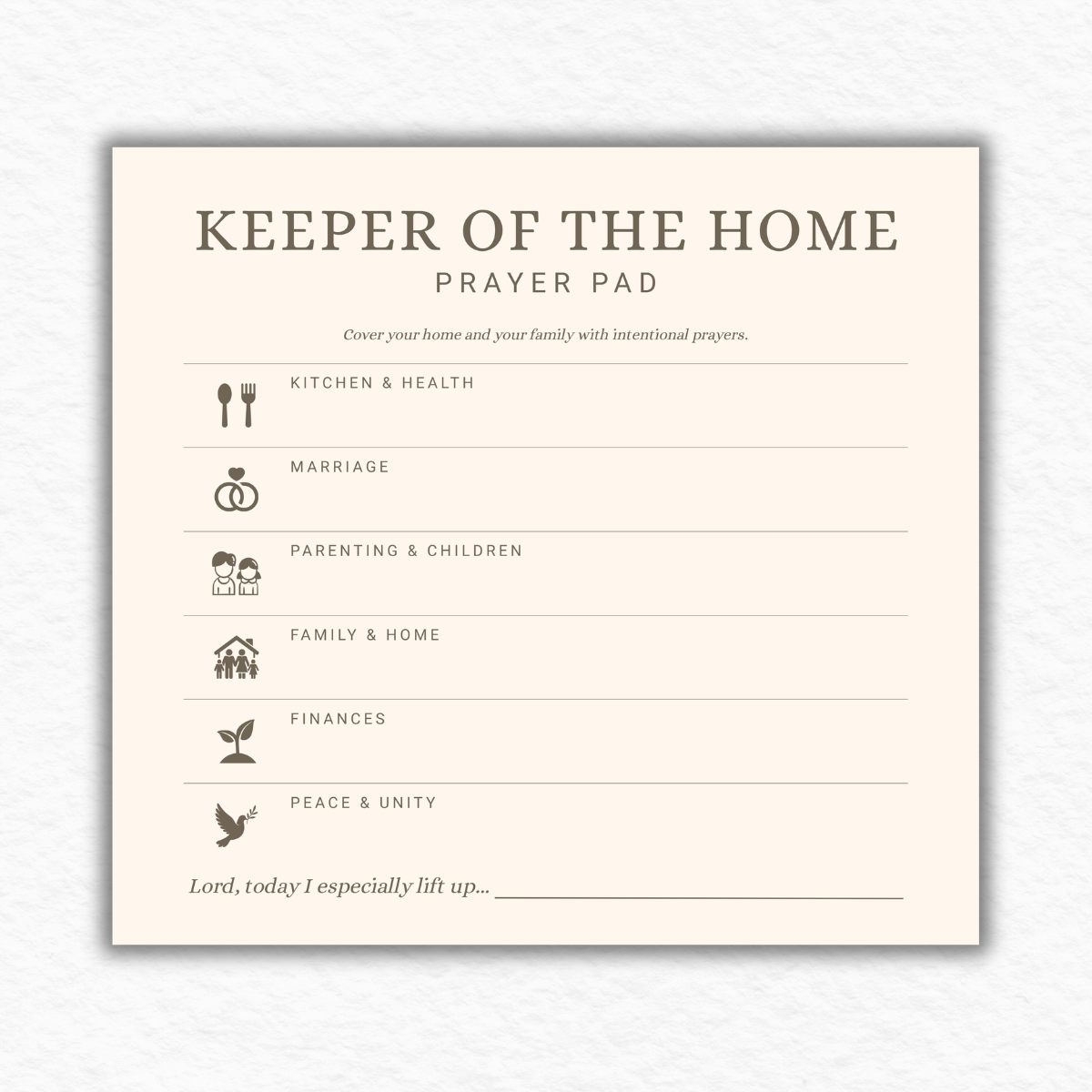 Keeper of the Home Prayer Notepad