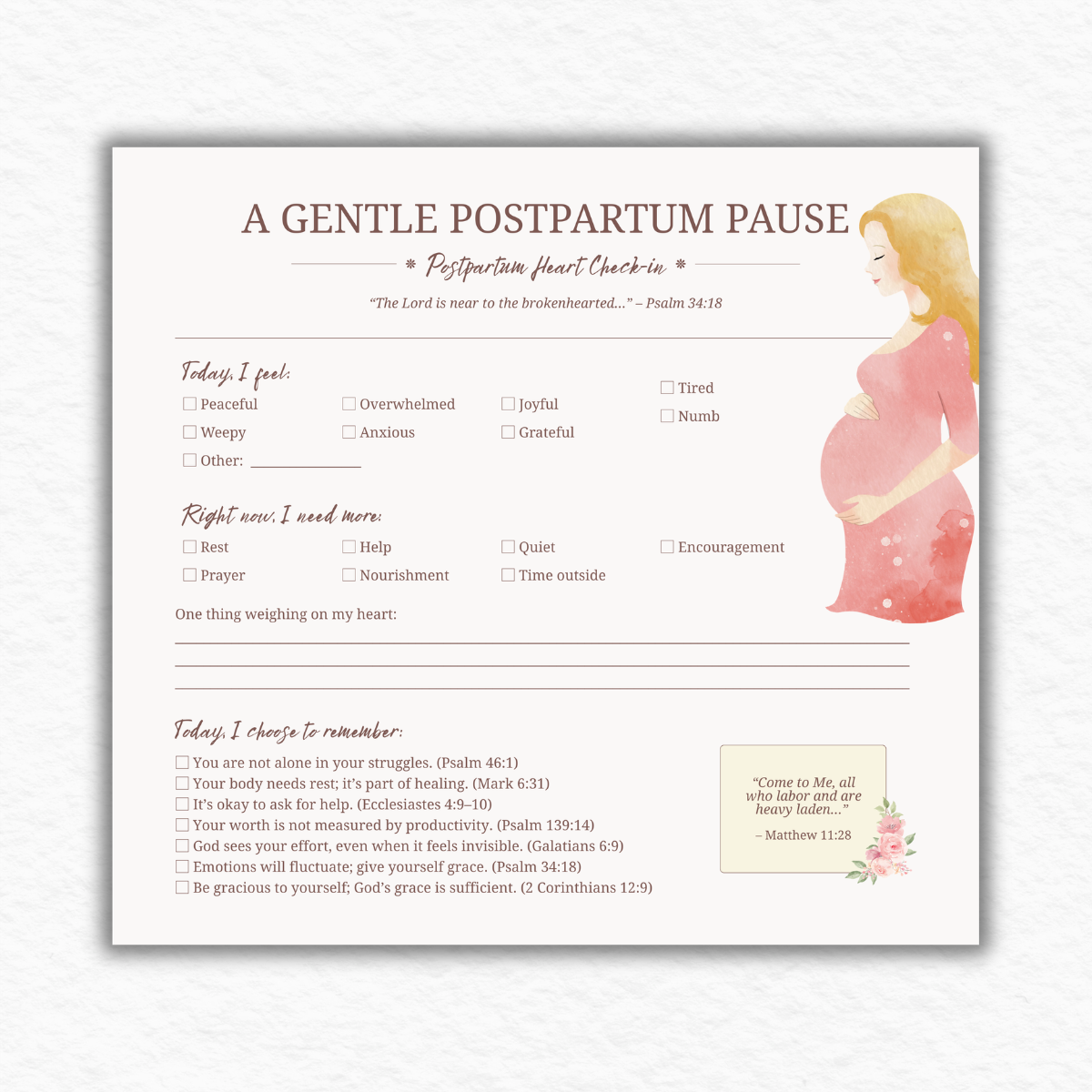 A Gentle Postpartum Pause Notepad
