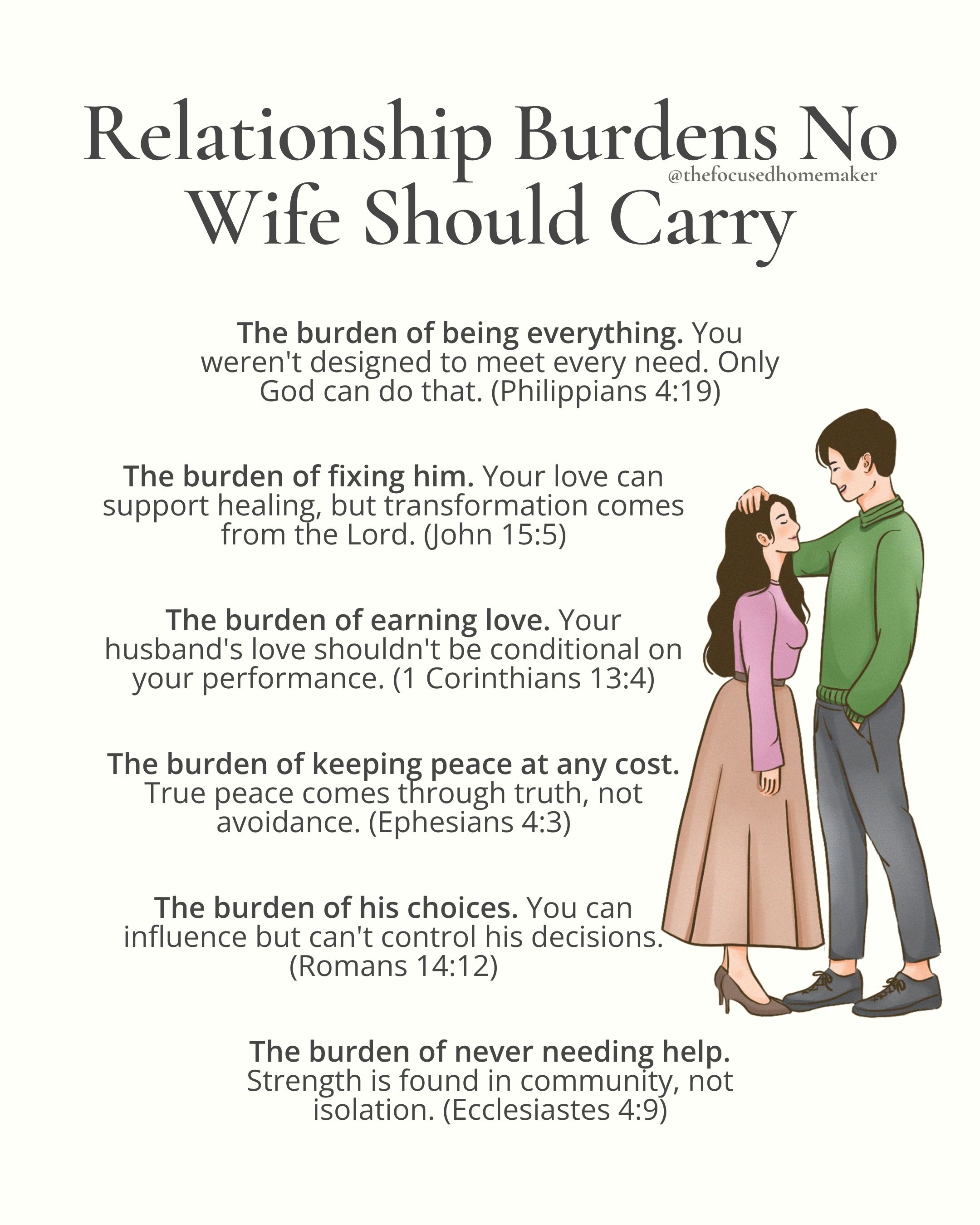 Relationship Burdens No Wife Should Carry