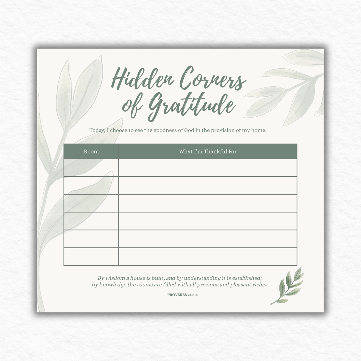 Hidden Corner of Gratitude Notepad
