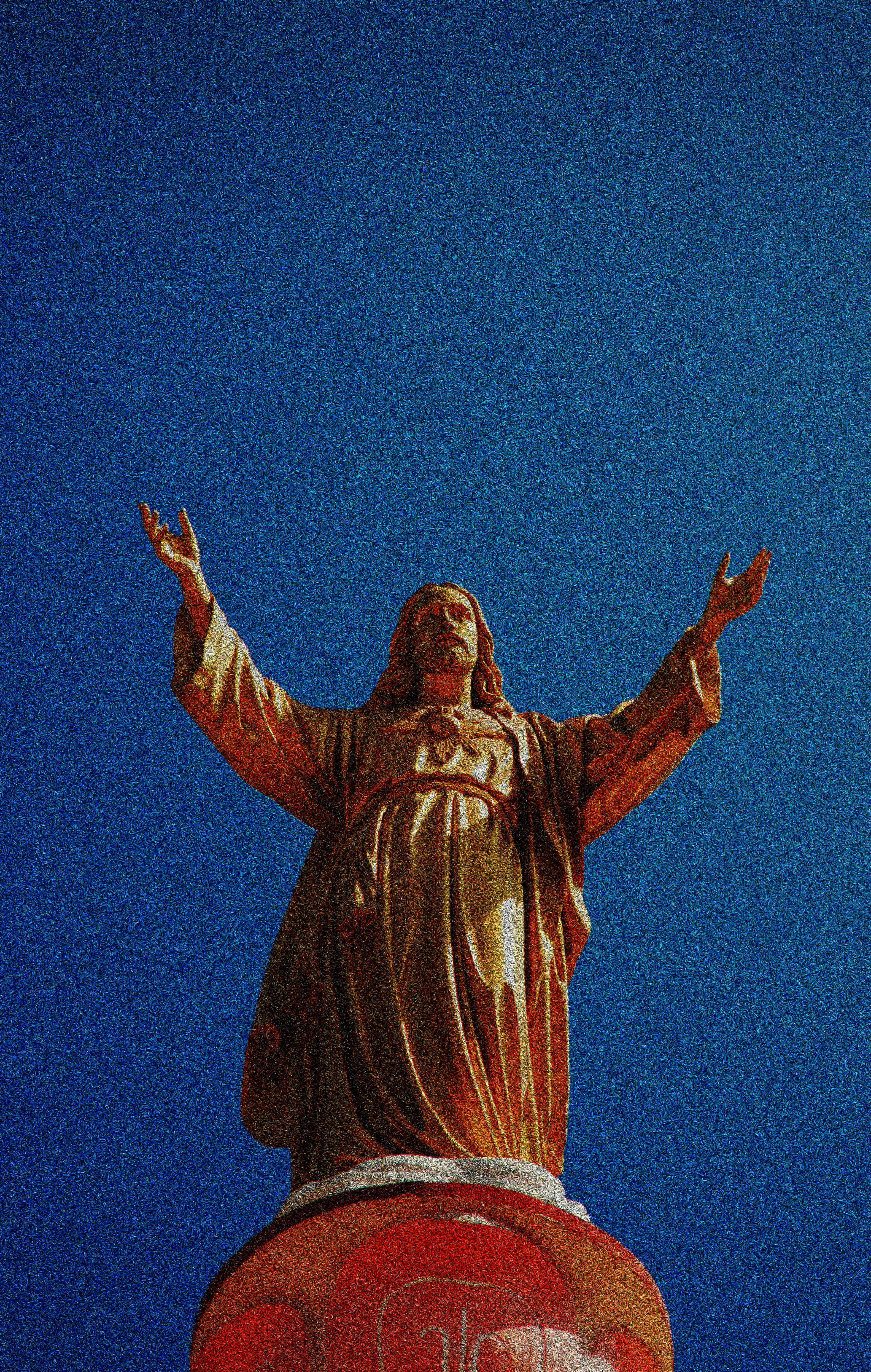 Jesus statue of open hand
