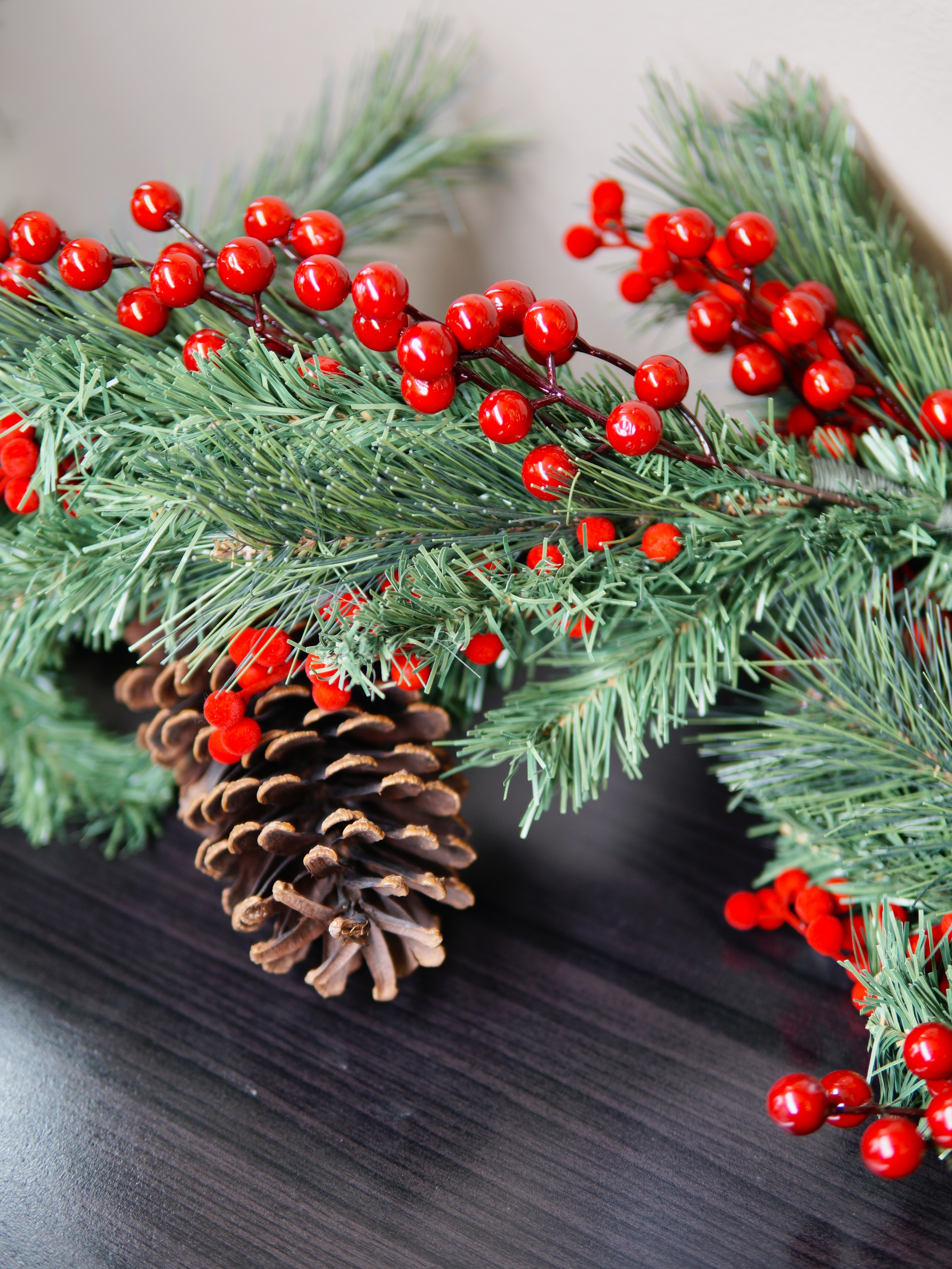 Pine Garland w/ Berries & Cones