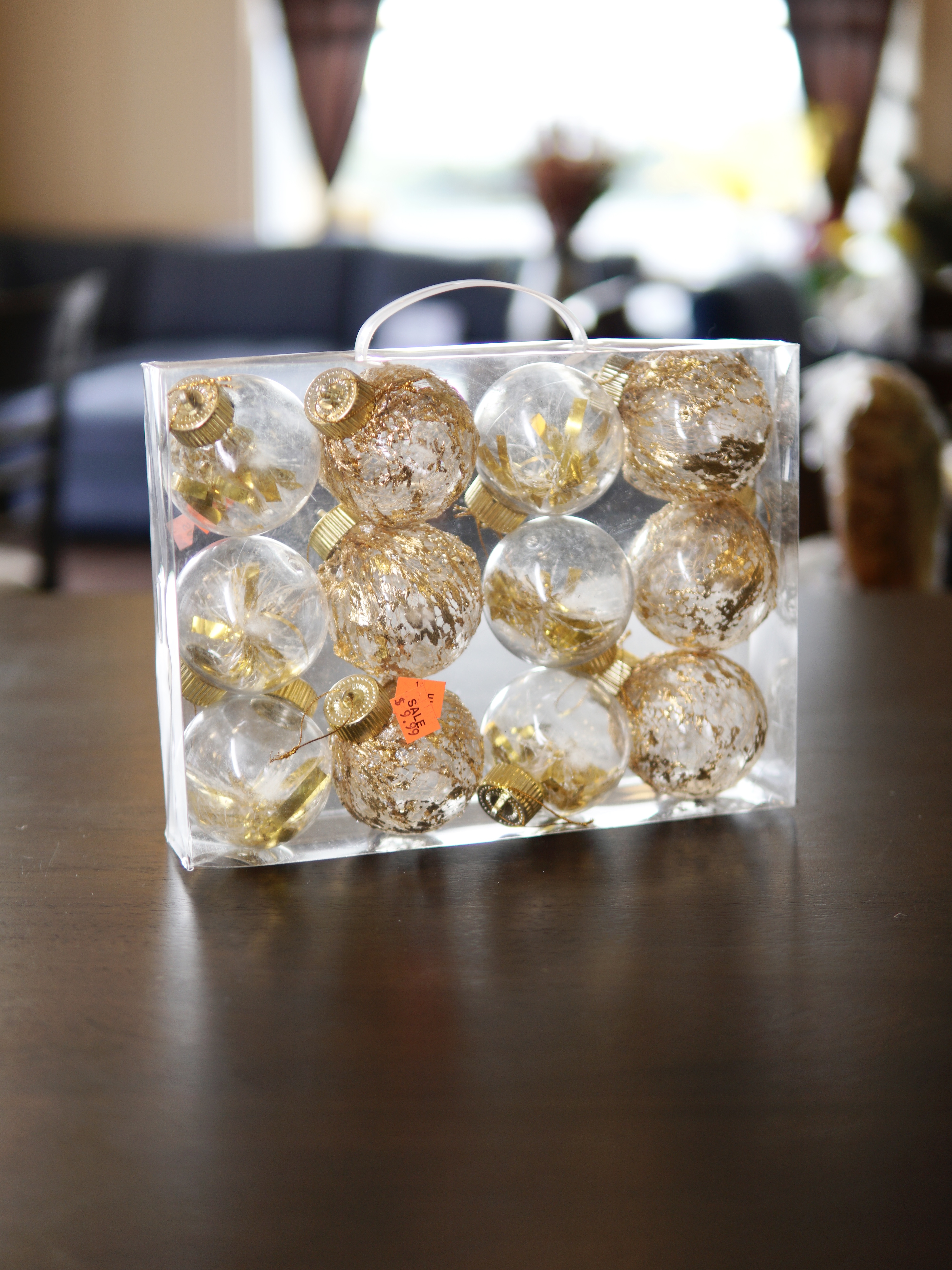 Gold Flake Christmas Ornaments