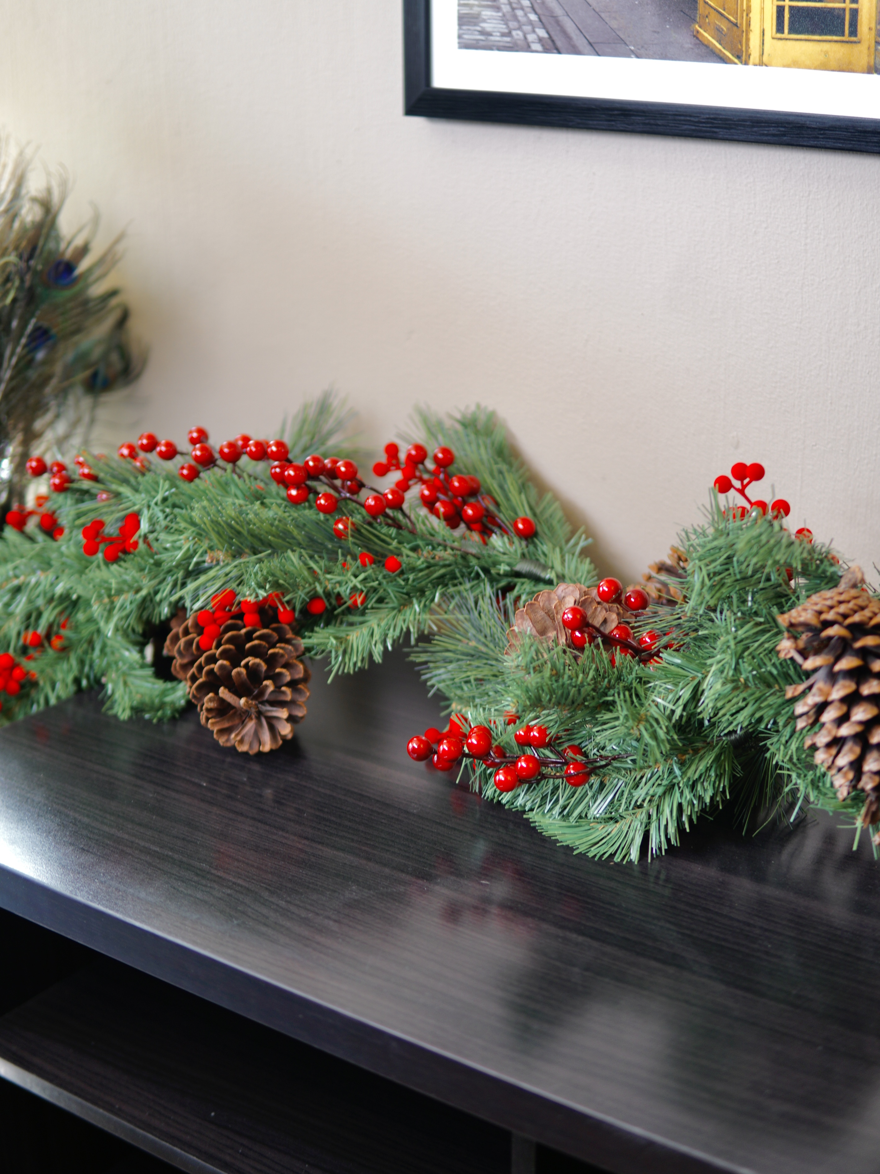 Pine Garland w/ Berries & Cones
