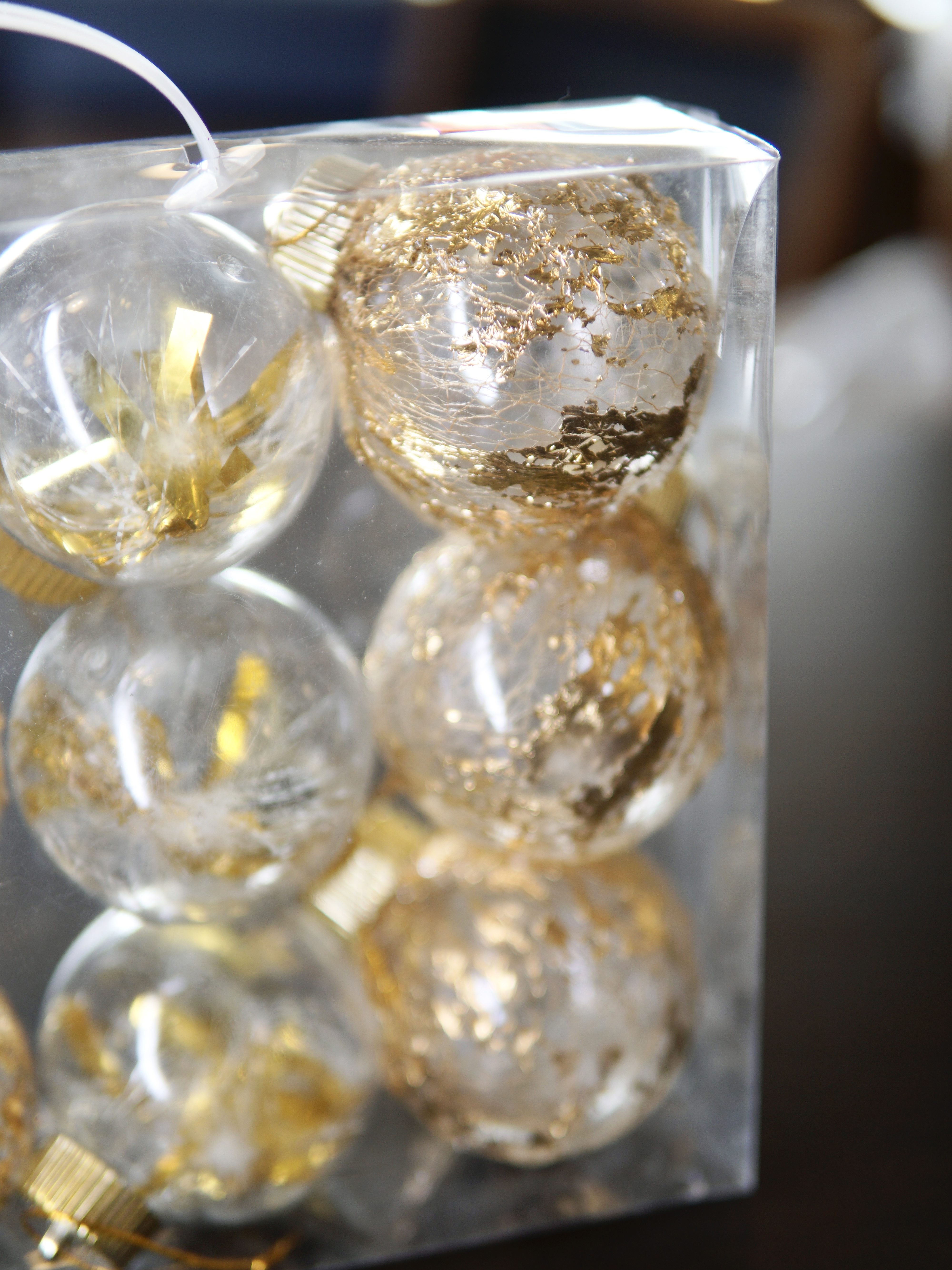 Gold Flake Christmas Ornaments