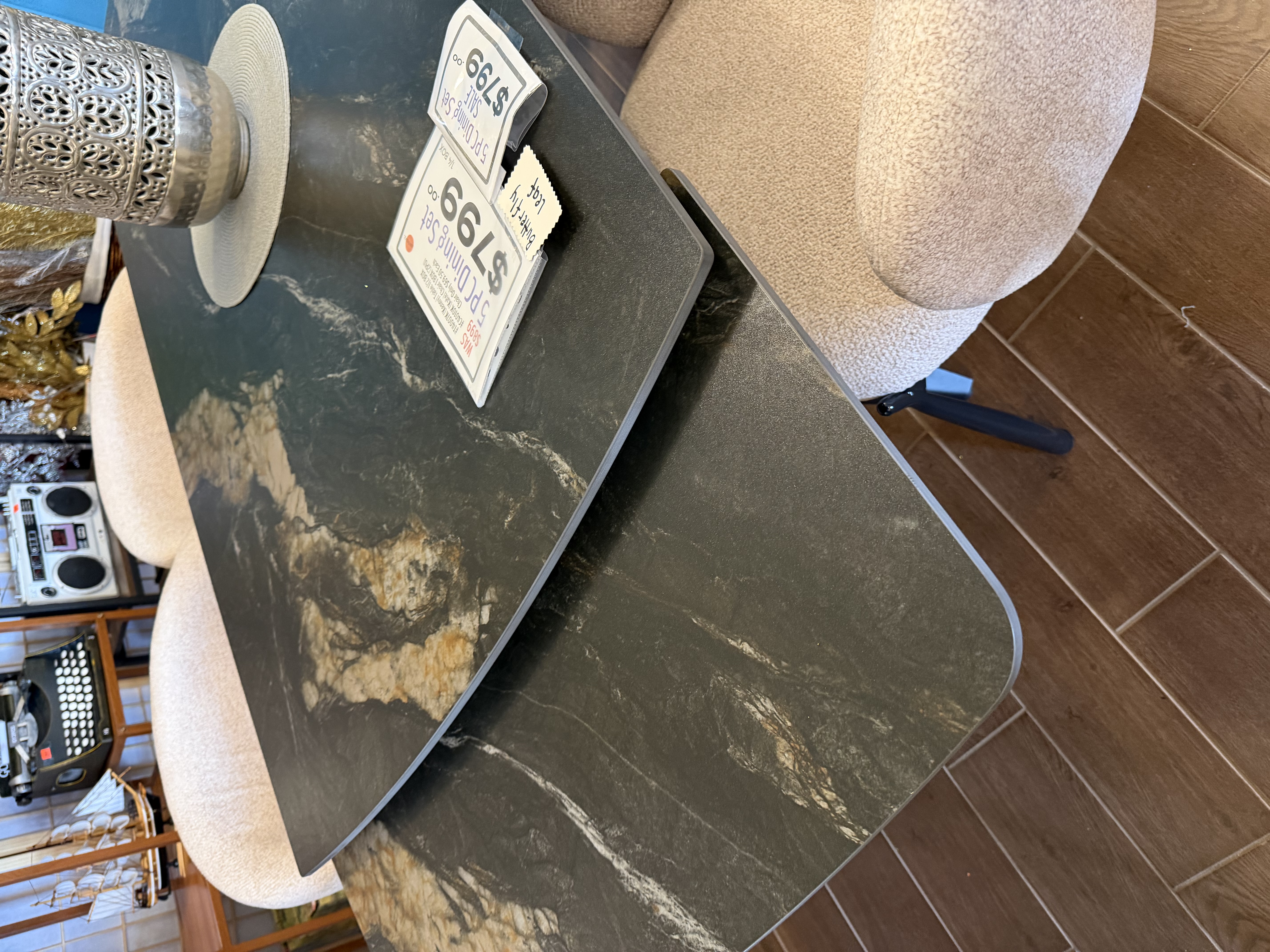 5 Piece Extendable Sintered Stone Dining Set