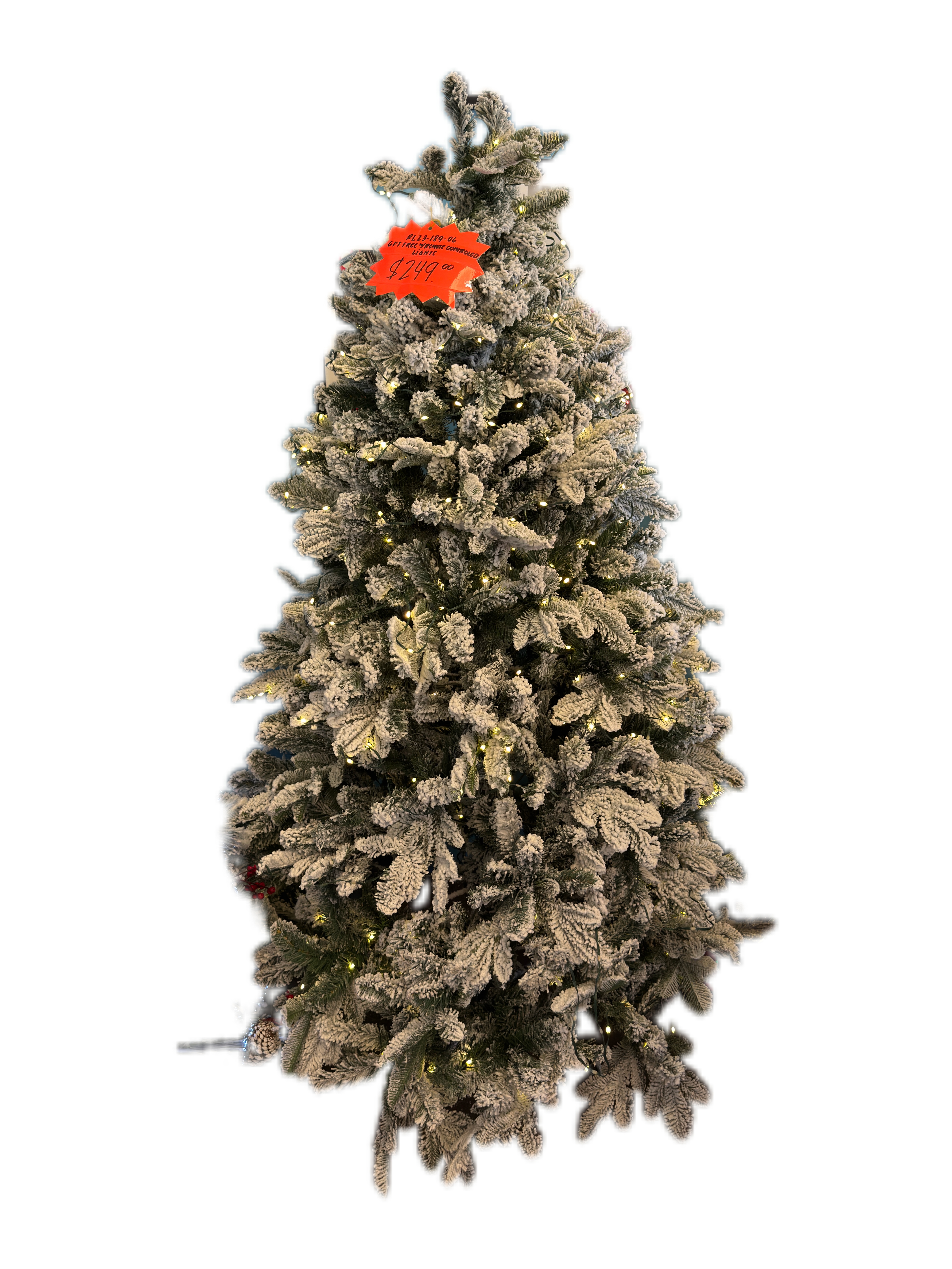 6 Foot Frosted Tree w/ Remote Lights